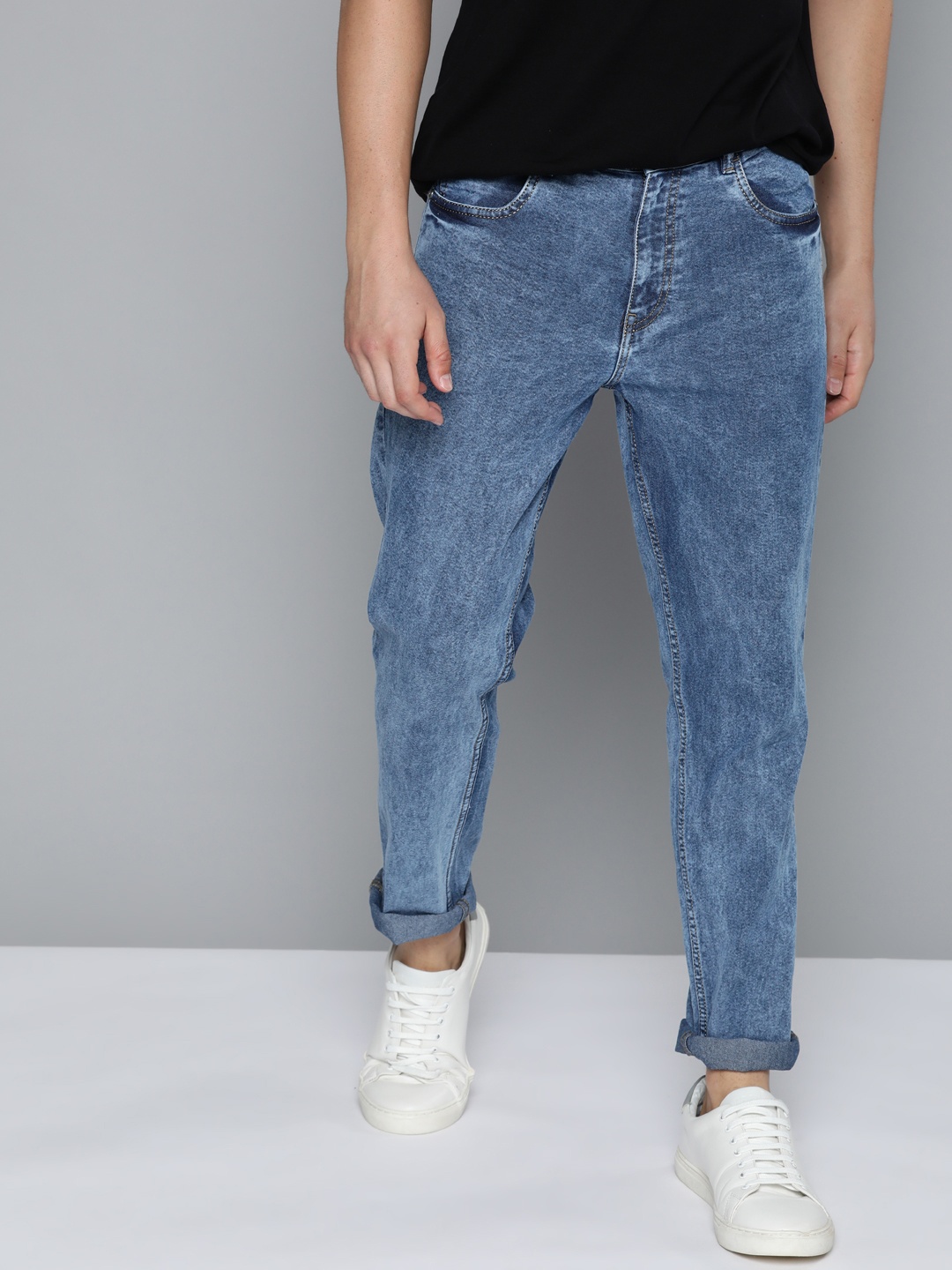 

Mast & Harbour Men Blue Slim Tapered Fit Acid Wash Jeans