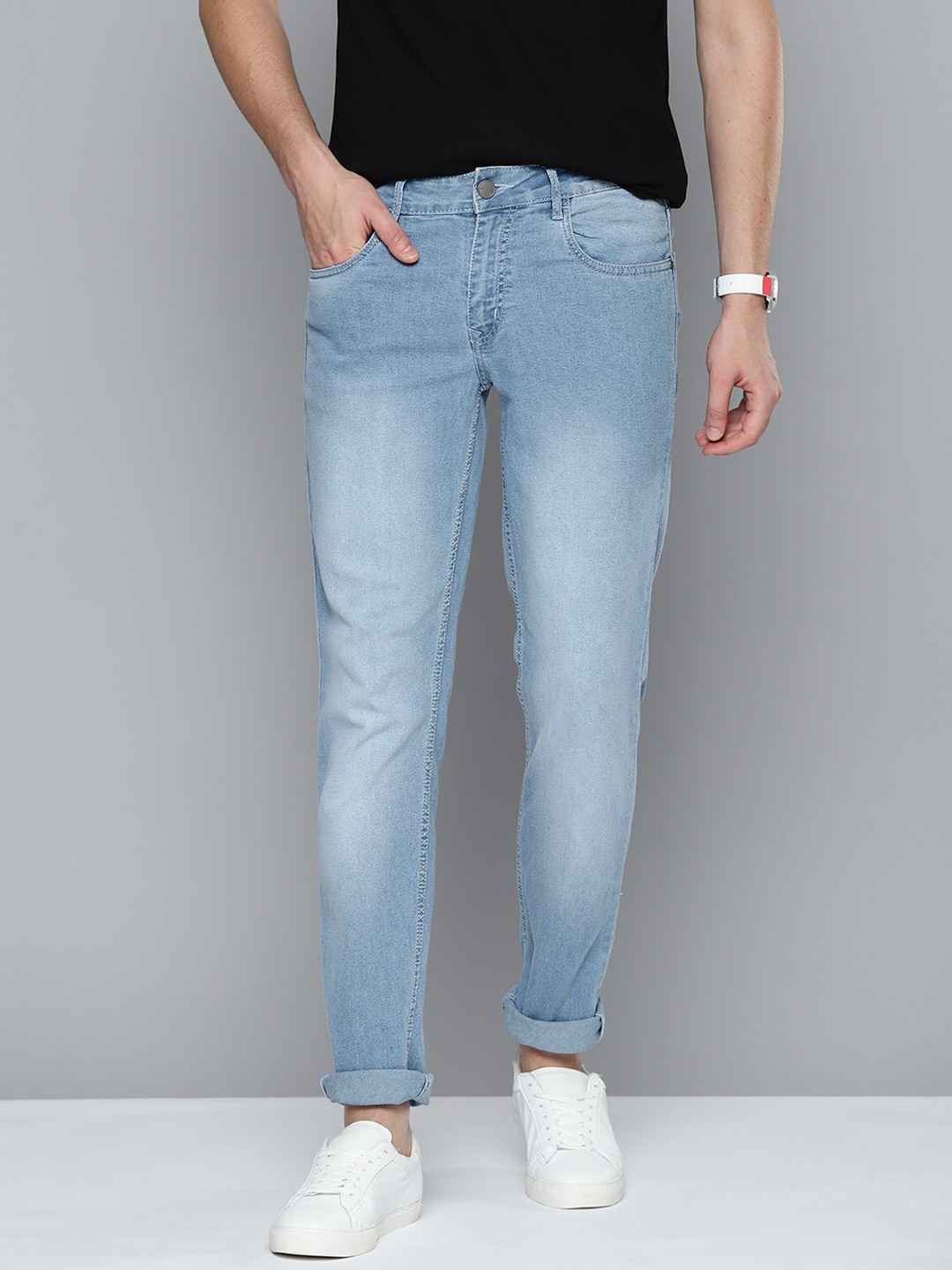 

Mast & Harbour Men Blue Slim Fit Light Fade Stretchable Jeans