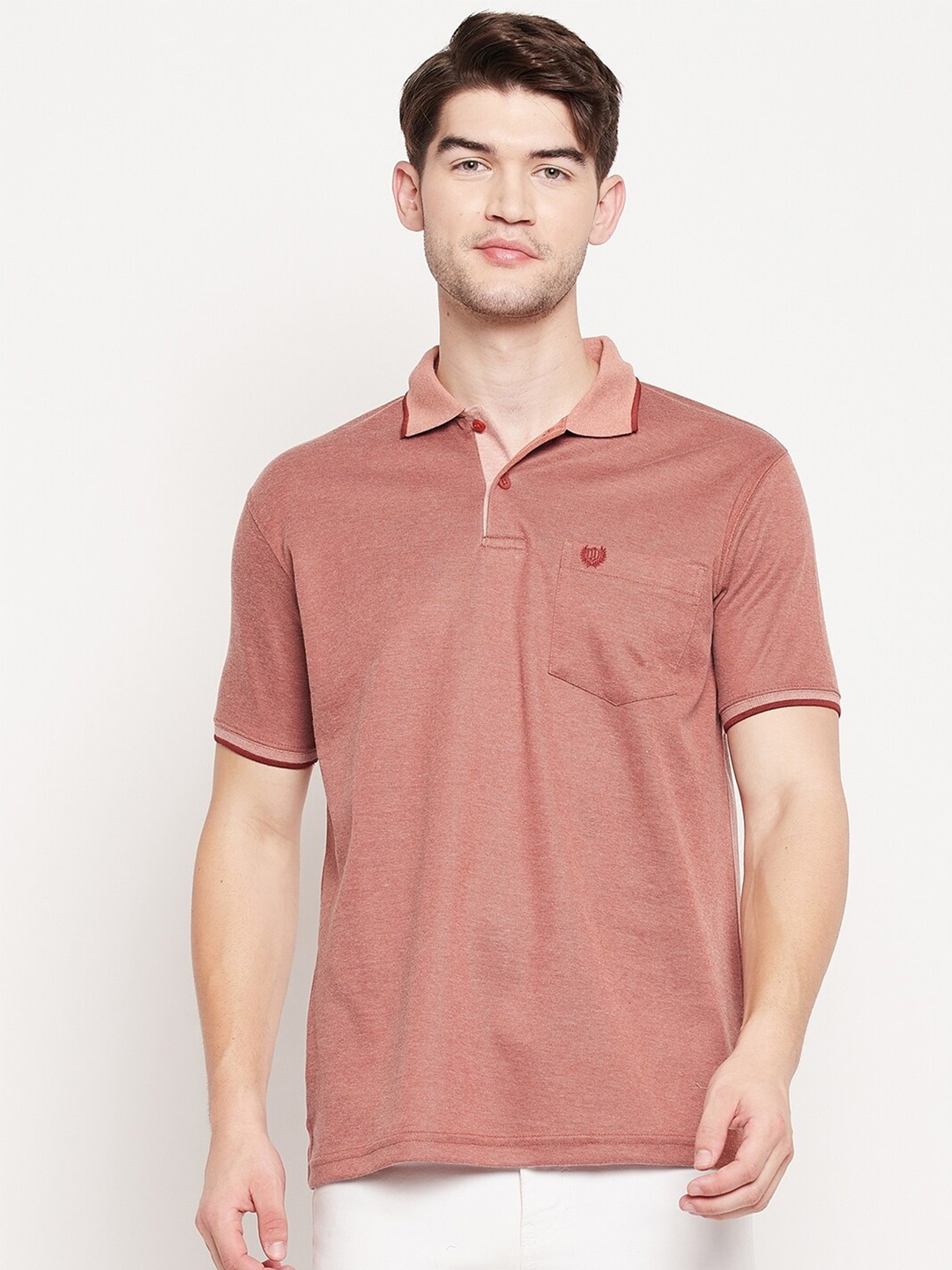 

Duke Men Red Polo Collar T-shirt