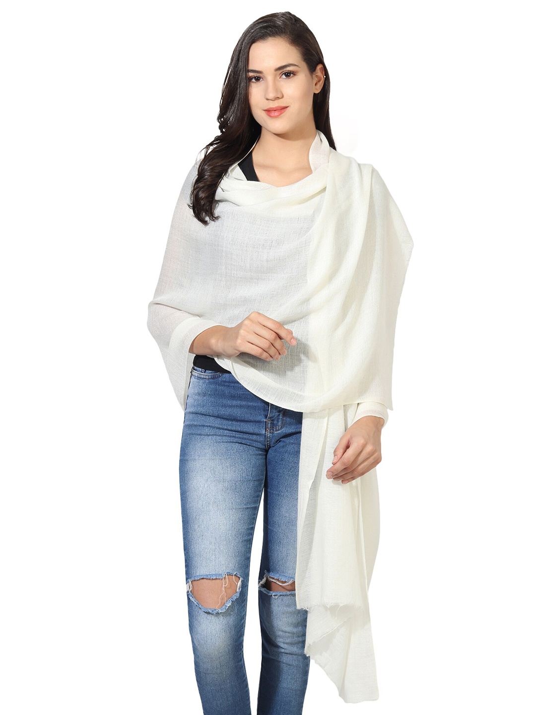 

MUFFLY Women White Stole