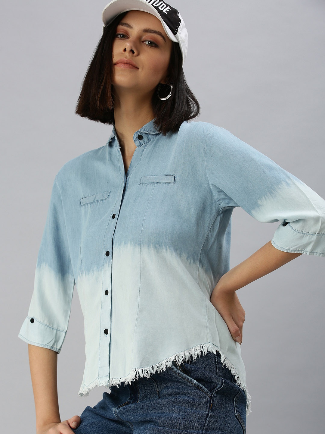 

SHOWOFF Women Blue Relaxed Casual Shirt