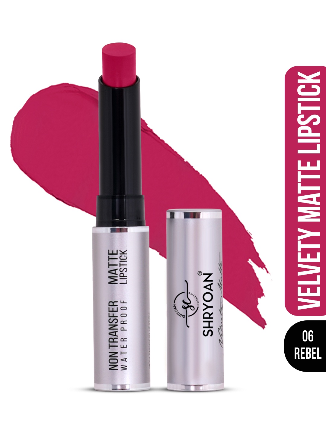 

SHRYOAN Non Transfer Matte 24 Hours Waterproof Lipstick 3.8g - Shade 06, Fuchsia