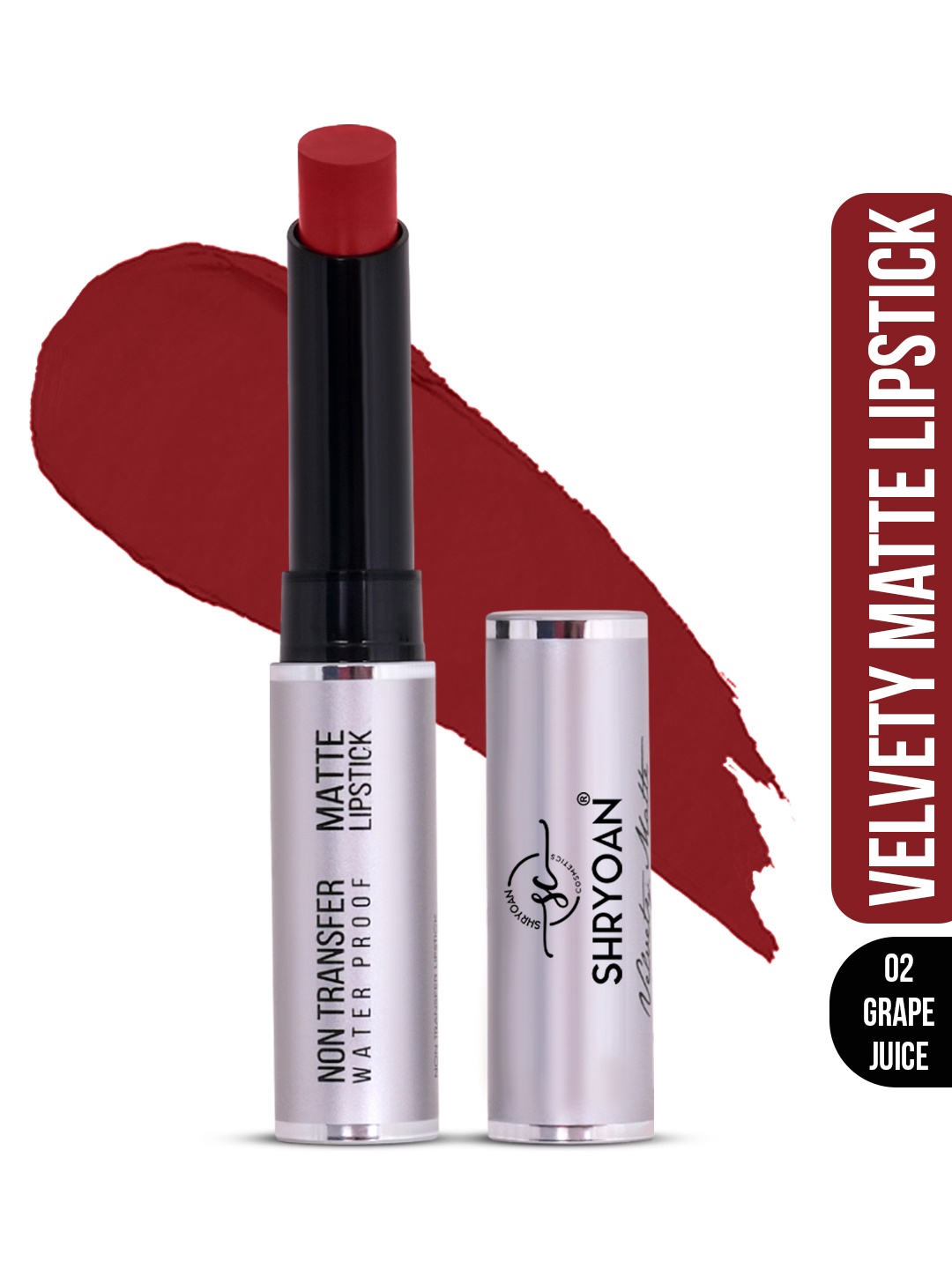 

SHRYOAN Non Transfer Matte 24 Hours Waterproof Lipstick 3.8g - Shade 02, Burgundy