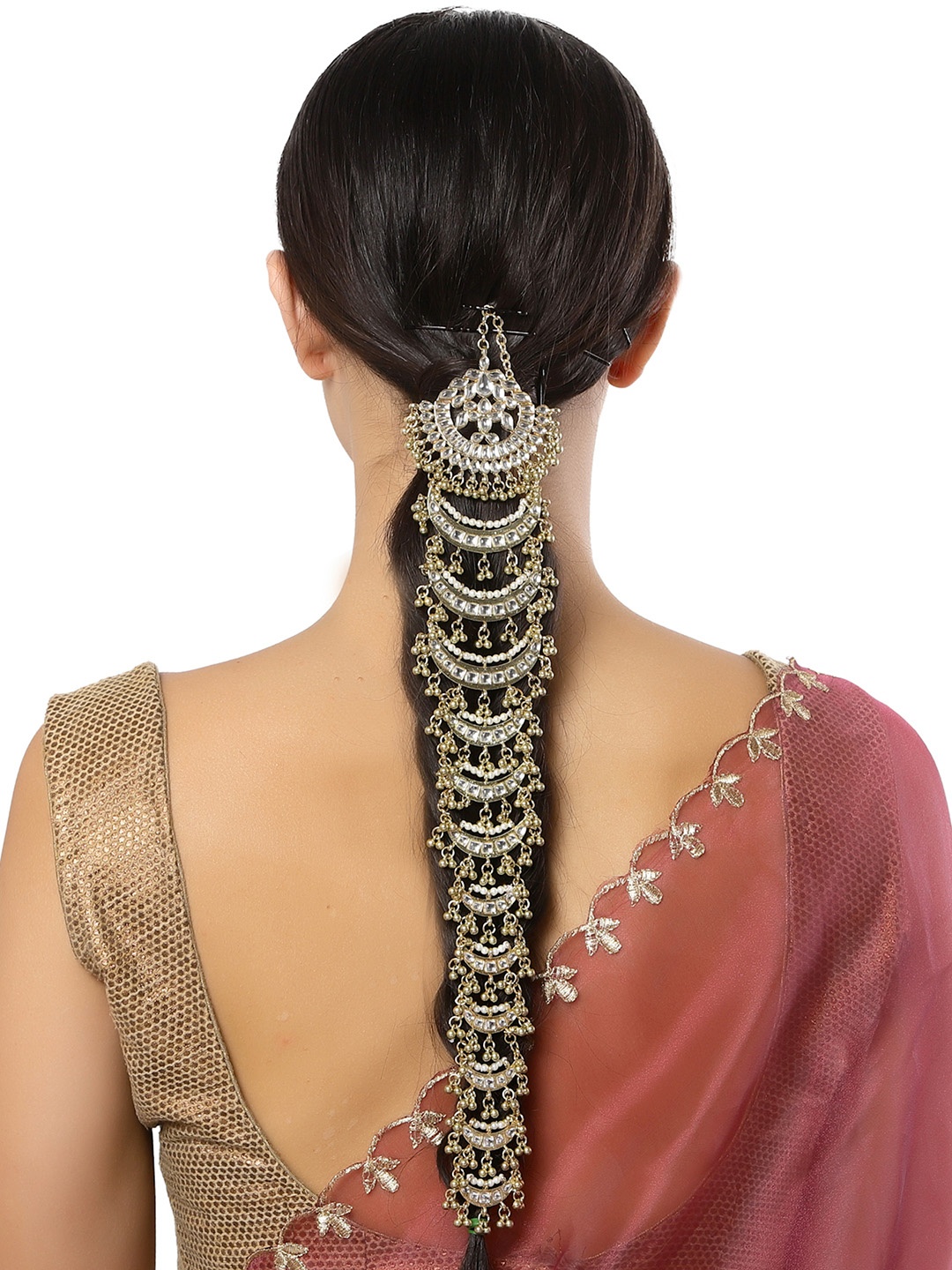 

KARATCART Women Gold-Toned Embellished Hair Accessory Set of