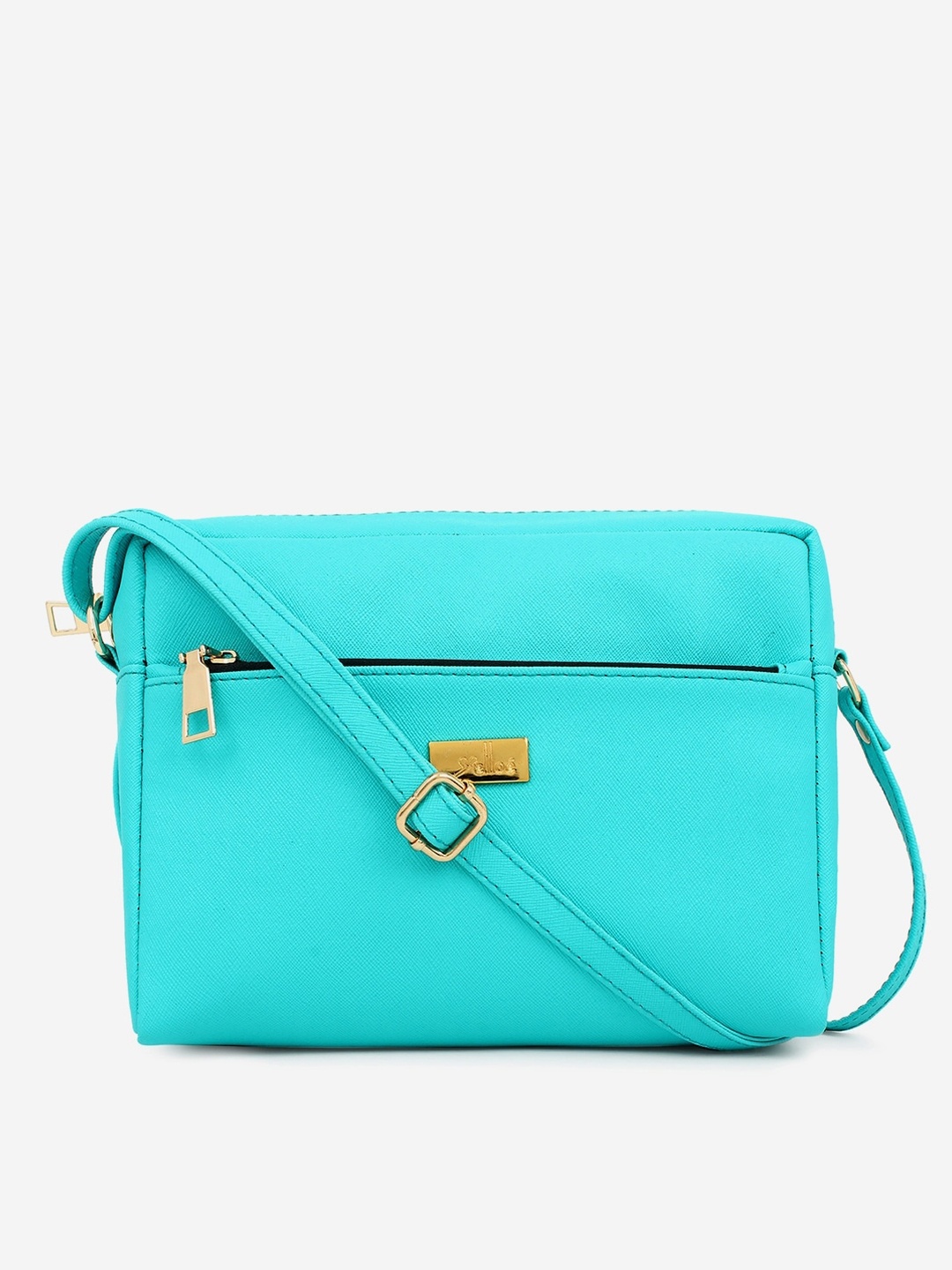 

yelloe Turquoise Blue Bowling Sling Bag with Fringed