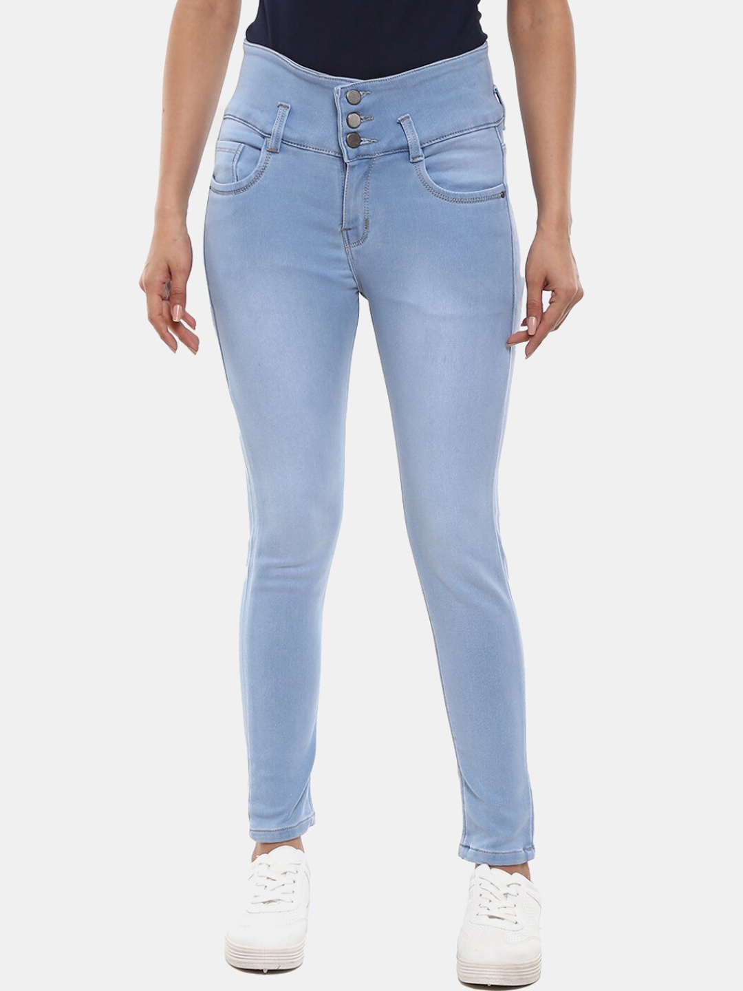 

V-Mart Women Blue Slim Fit High-Rise Light Fade Jeans