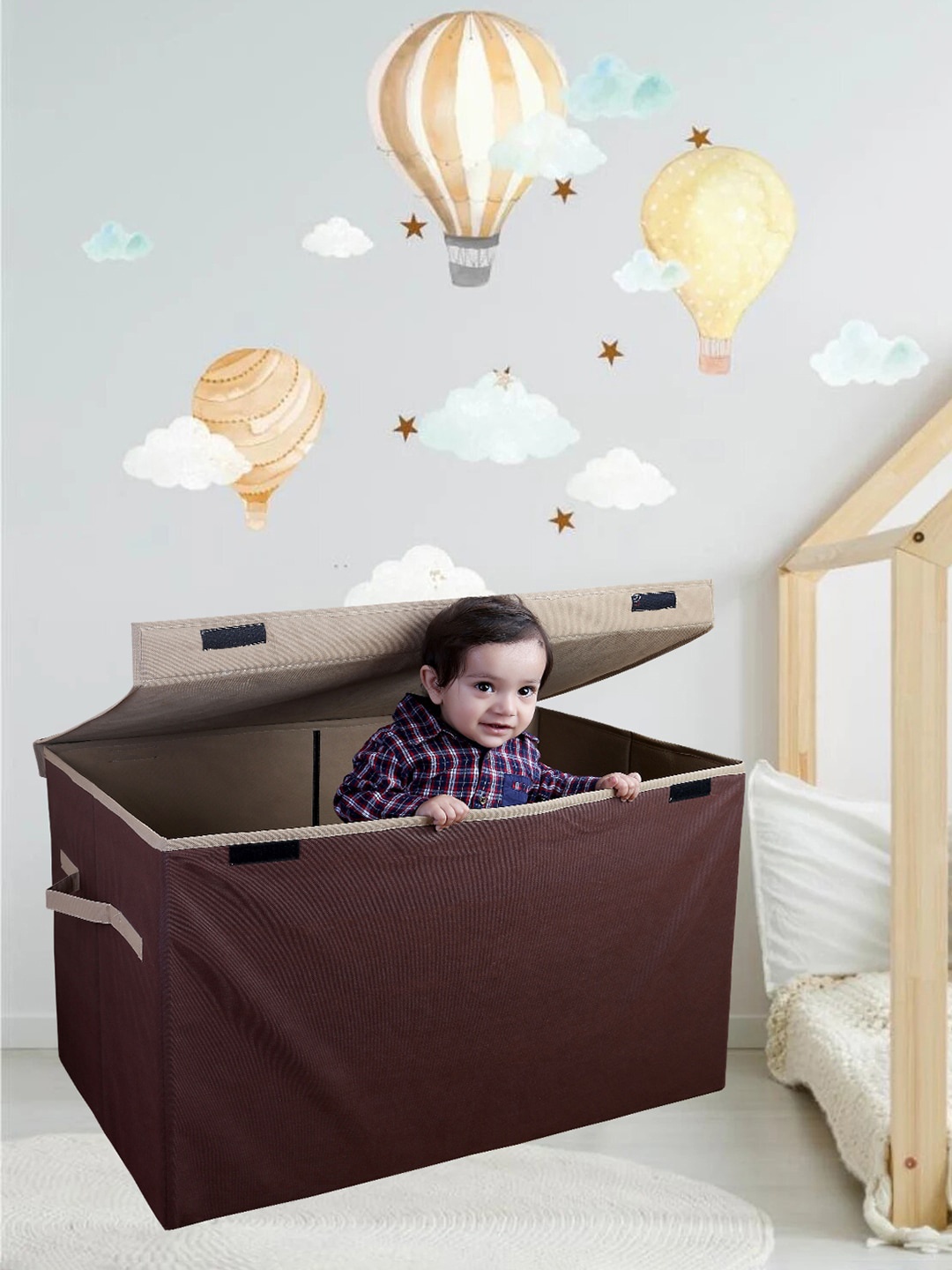 

My Gift Booth Brown Solid Storage Box With Lid