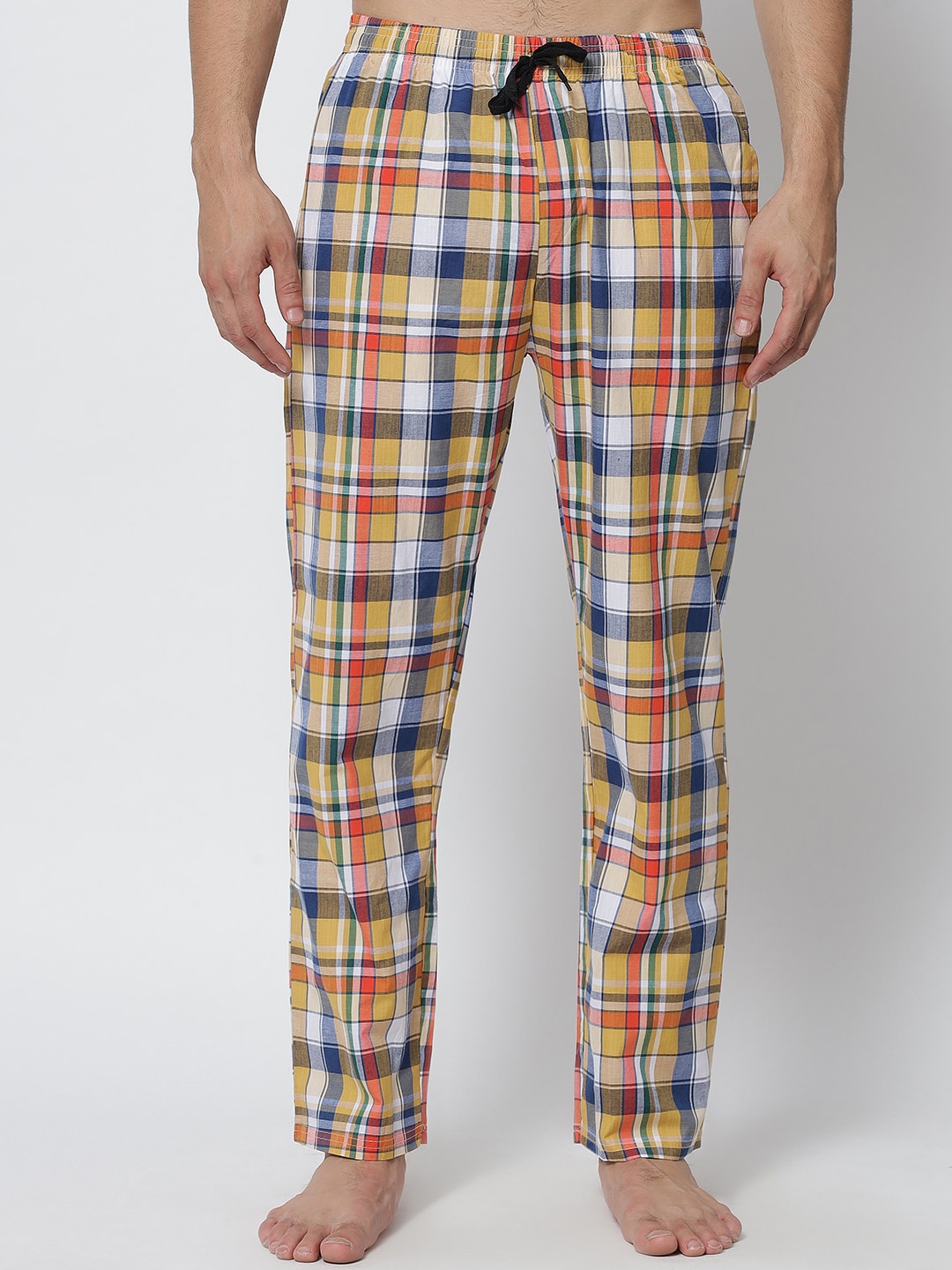 

FFLIRTYGO Men Multicoloured Checked Cotton Lounge Pants, Multi