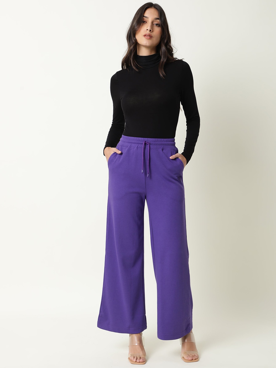 

RAREISM Women Violet Solid Track Pants