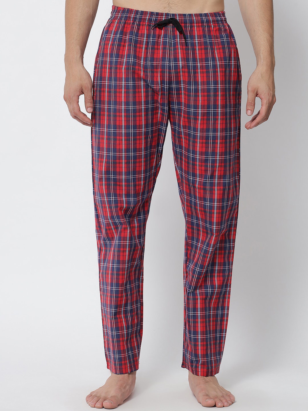 

FFLIRTYGO Men Red Checked Cotton Lounge Pants