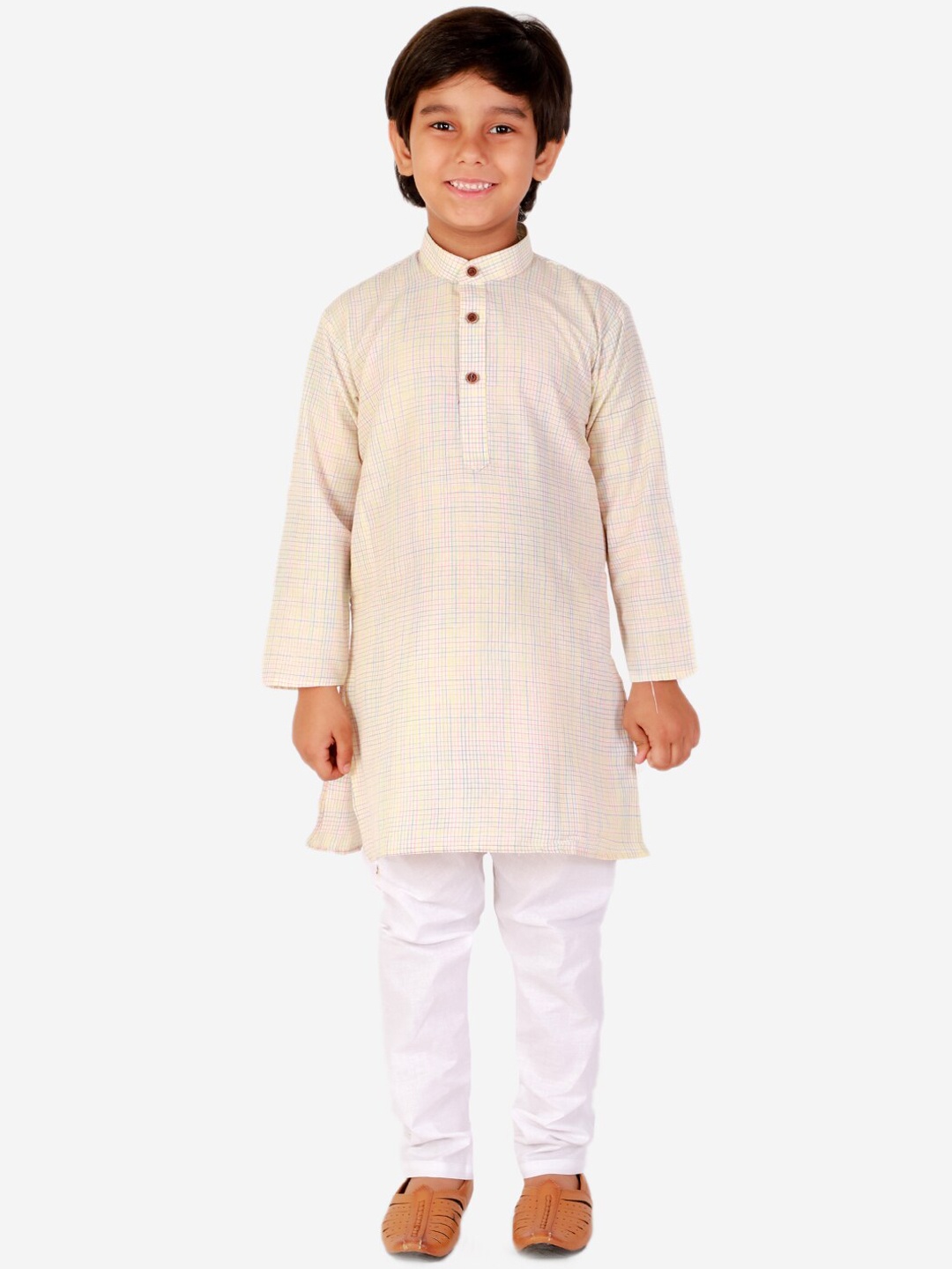 

Pro-Ethic STYLE DEVELOPER Boys Cream-Coloured Pure Cotton Kurta with Pyjamas