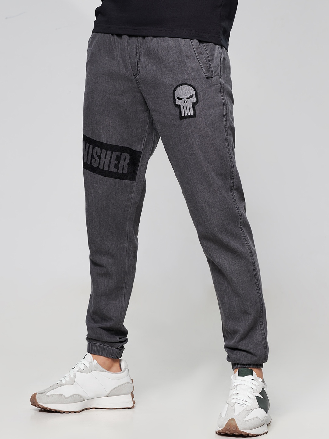 

The Souled Store Men Charcoal Solid Track Pants