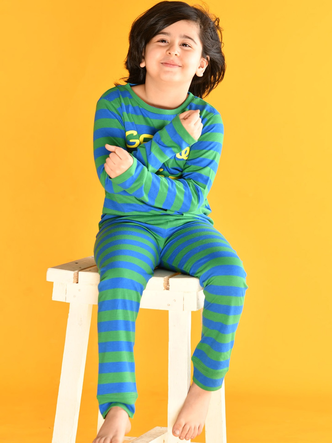 

Anthrilo Boys Blue & Yellow Printed Night suit