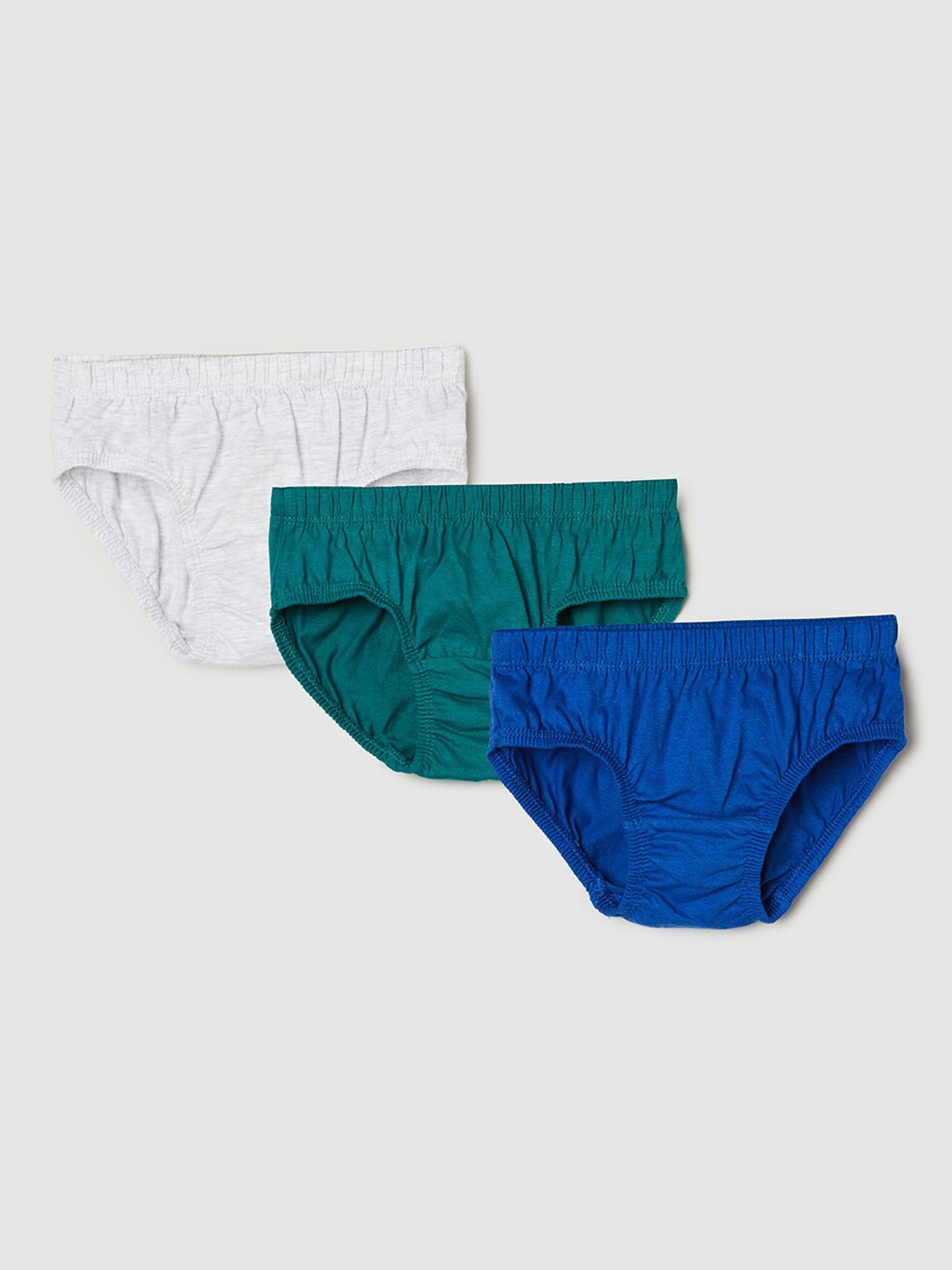 

max Pack of 3 Boys Solid Briefs - NOOSDB003MULTI, Blue