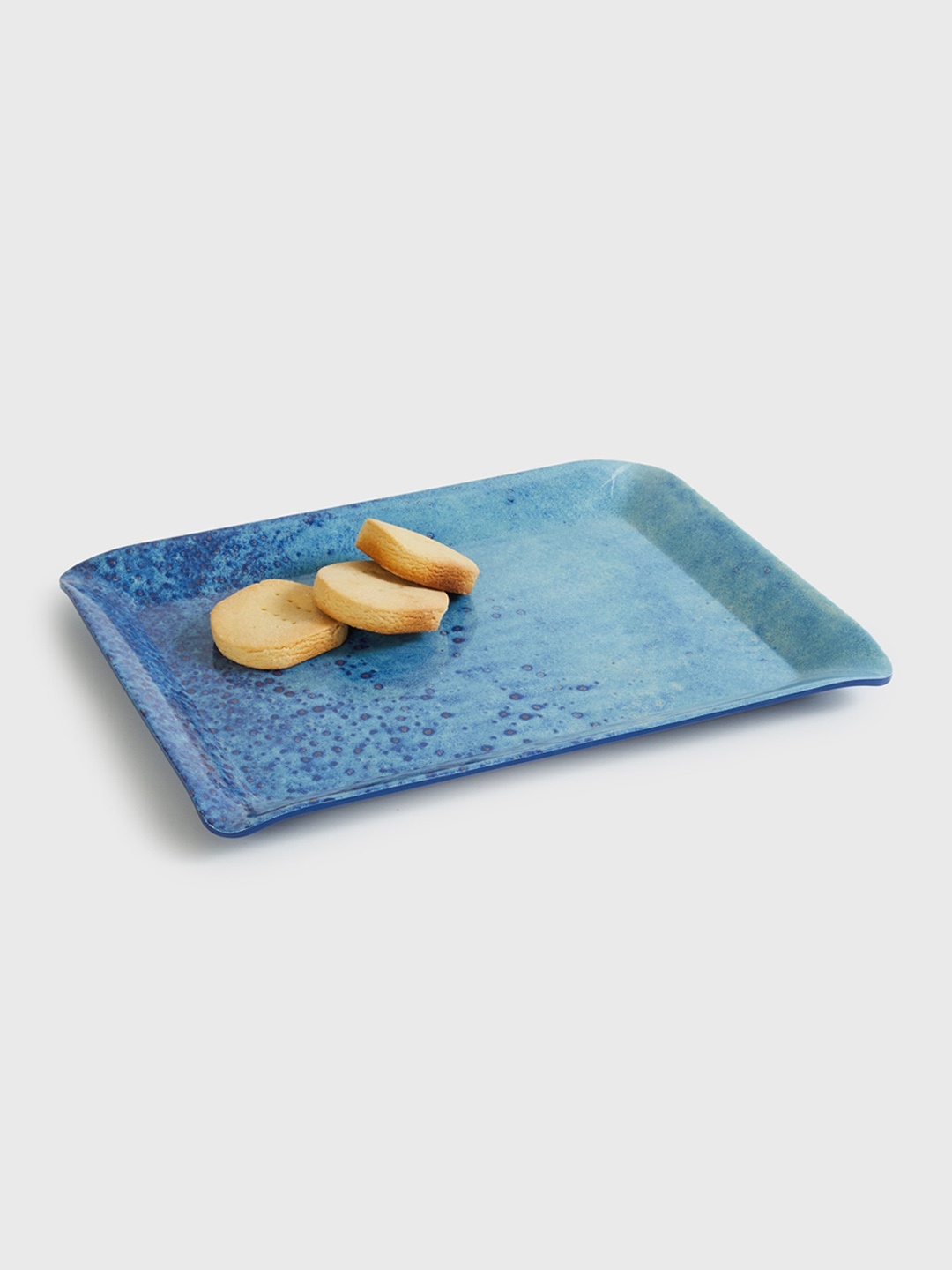 

Home Centre Blue Printed Melamine Serving Tray