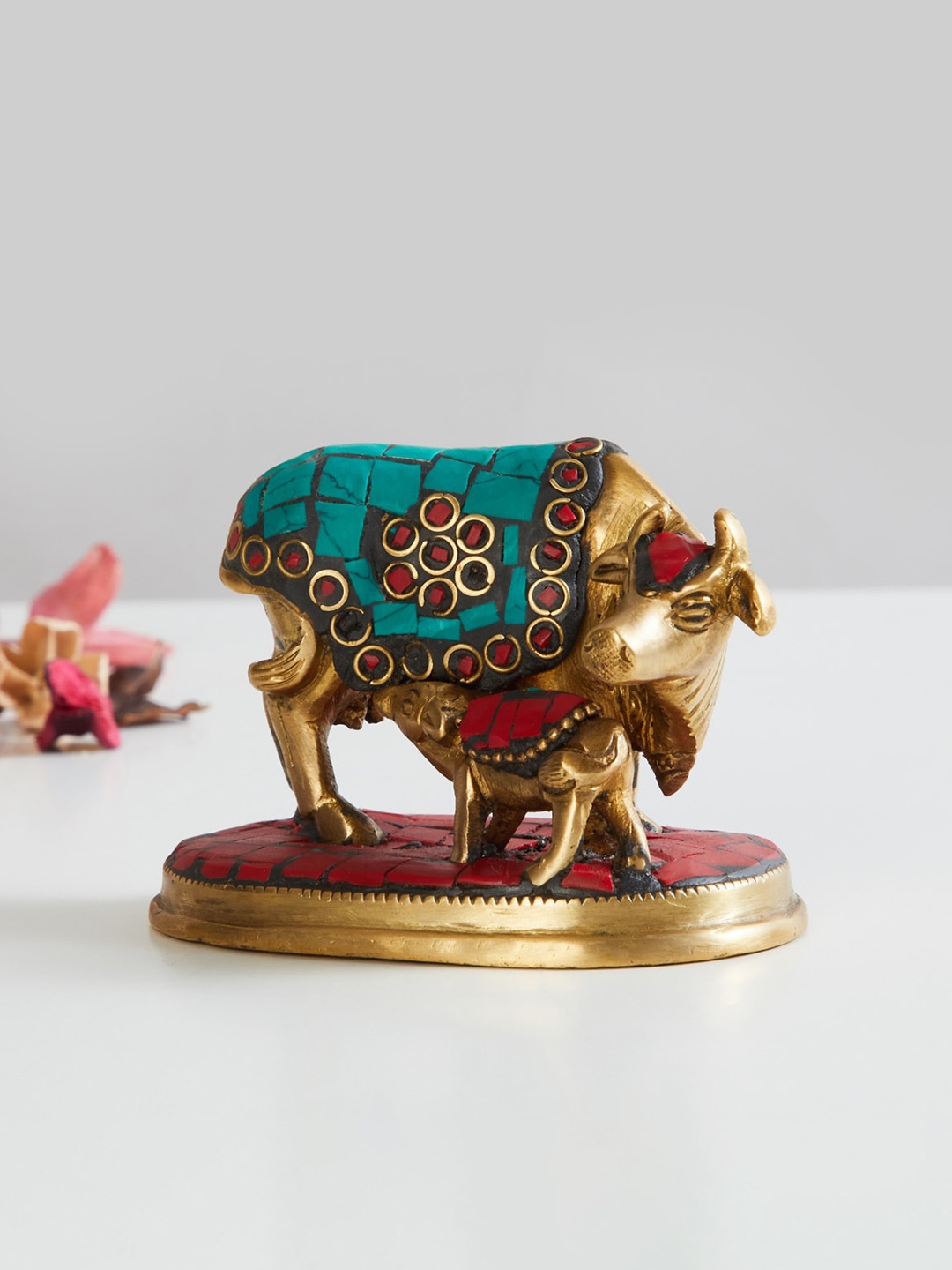 

Home Centre Corsica Mystic India Gold-Toned Metal Nandini Calf Figurine