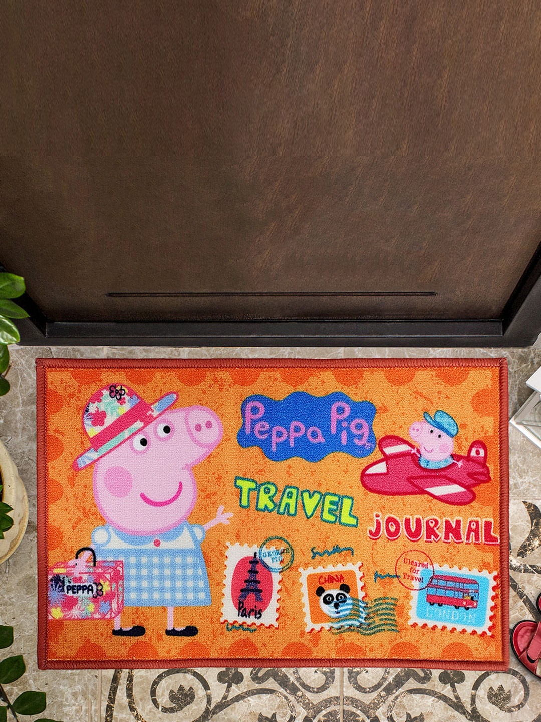 

YK Kids Multicolored PeppaPig Anti-Skid Digital Printed Doormat, Multi