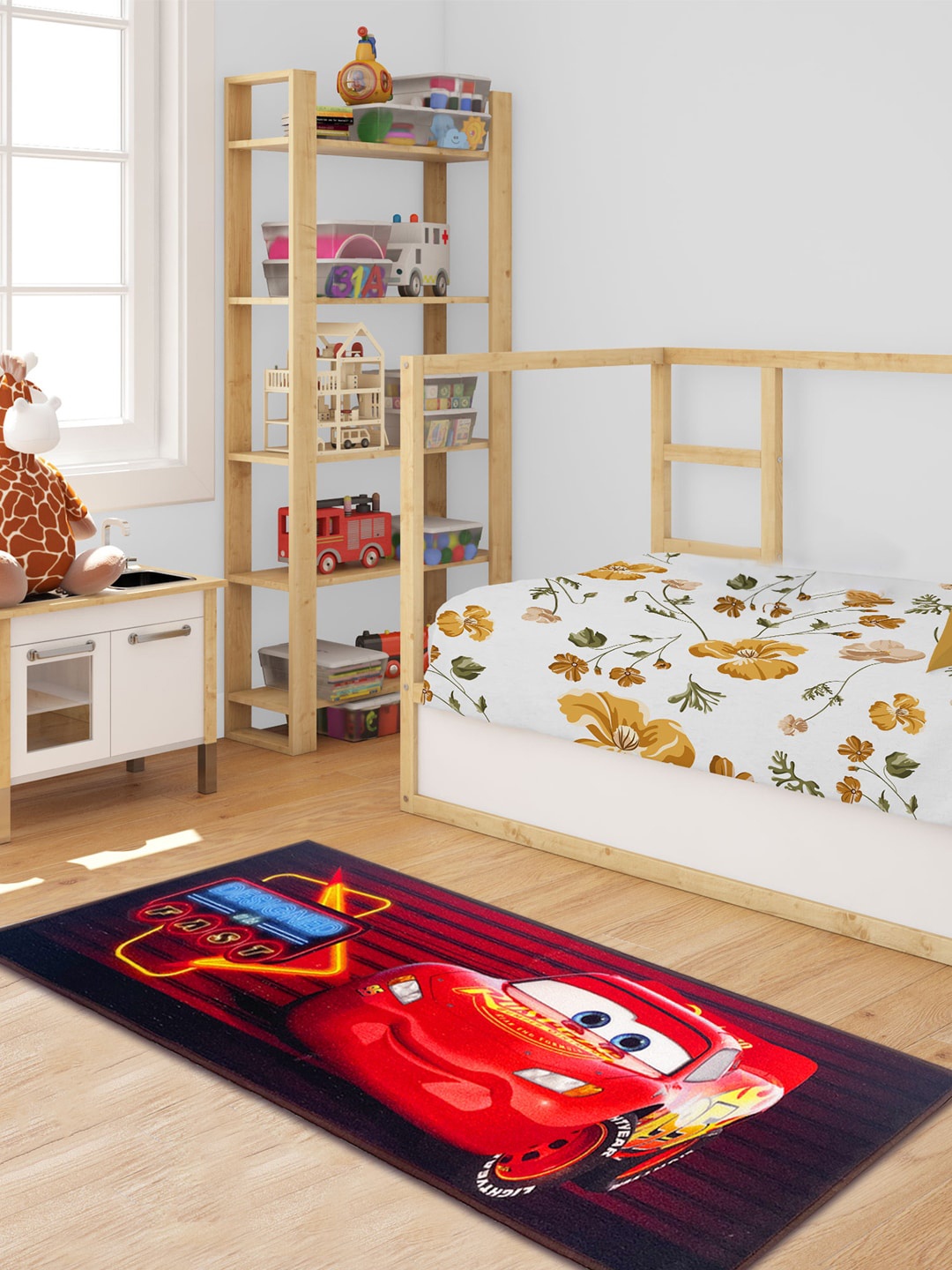 

YK Cars Anti Skid Digital Printed Runner, Red