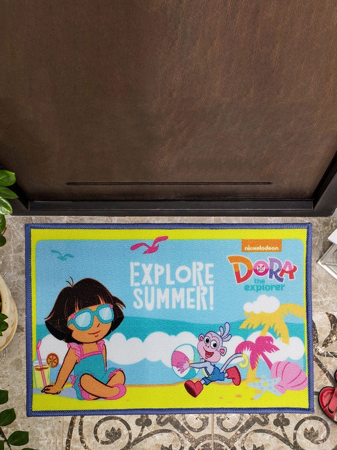 

YK Kids Multicolored Dora Anti Skid Digital Printed Doormat, Multi