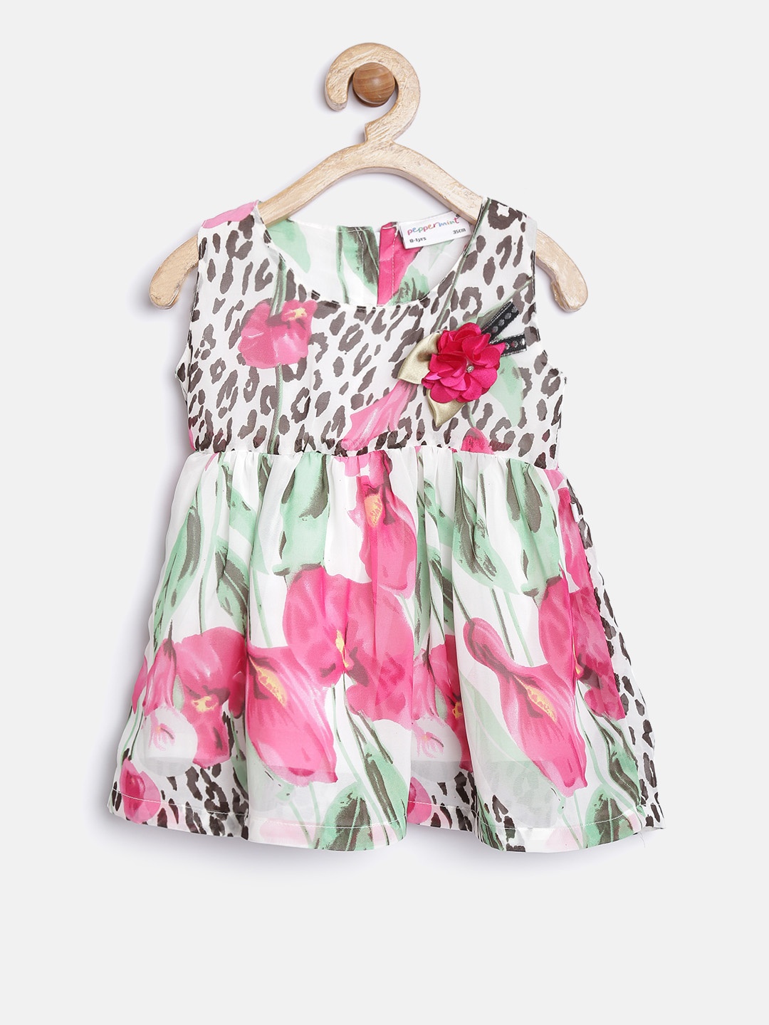 

Peppermint Girls Multicoloured Printed Fit & Flare Dress, Multi