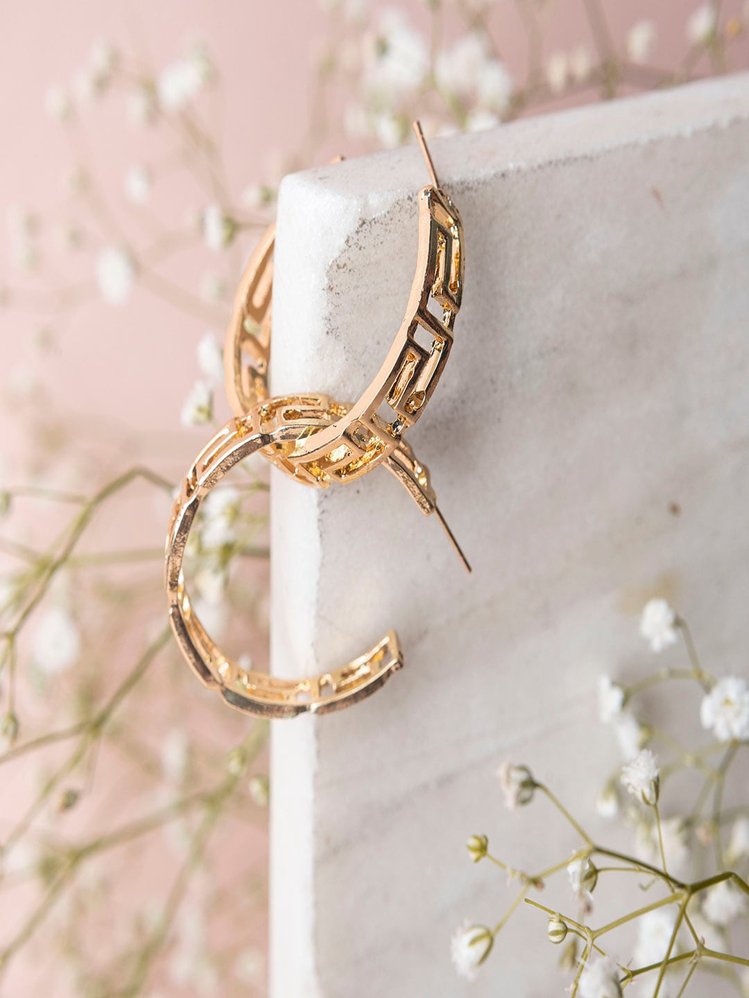 

Jewelz Gold-Toned Contemporary Hoop Earrings