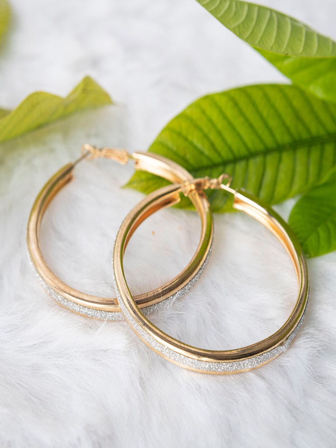 

Jewelz Gold-Toned Contemporary Hoop Earrings