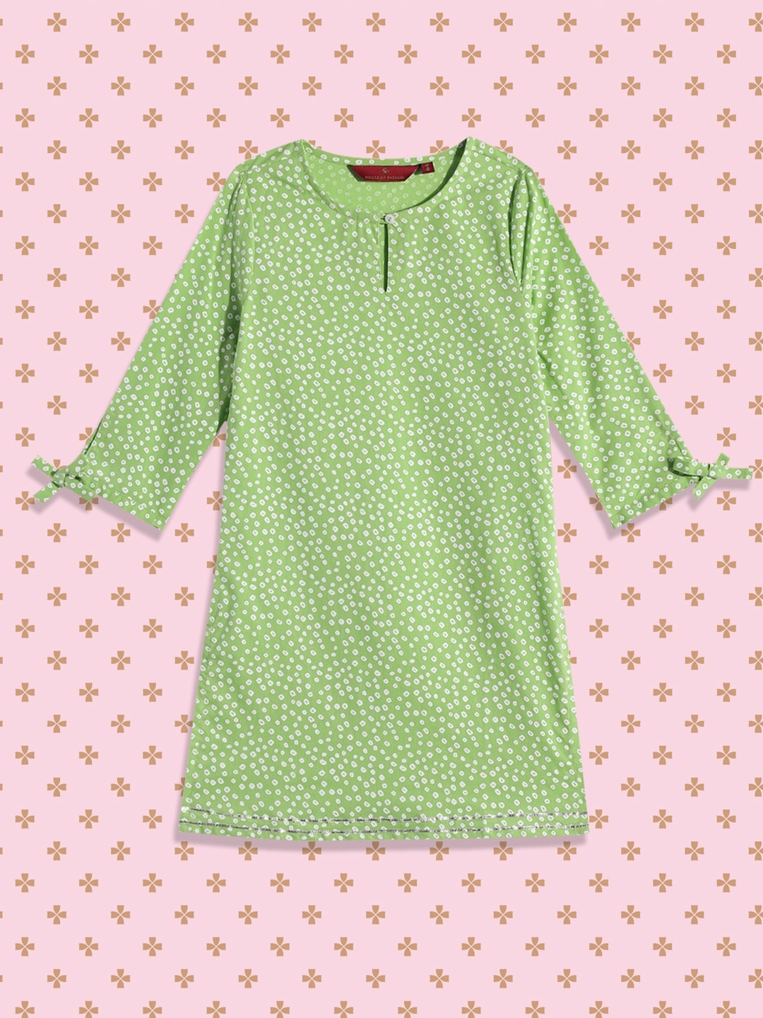 

House of Pataudi Girls Lime Green Printed Kurta