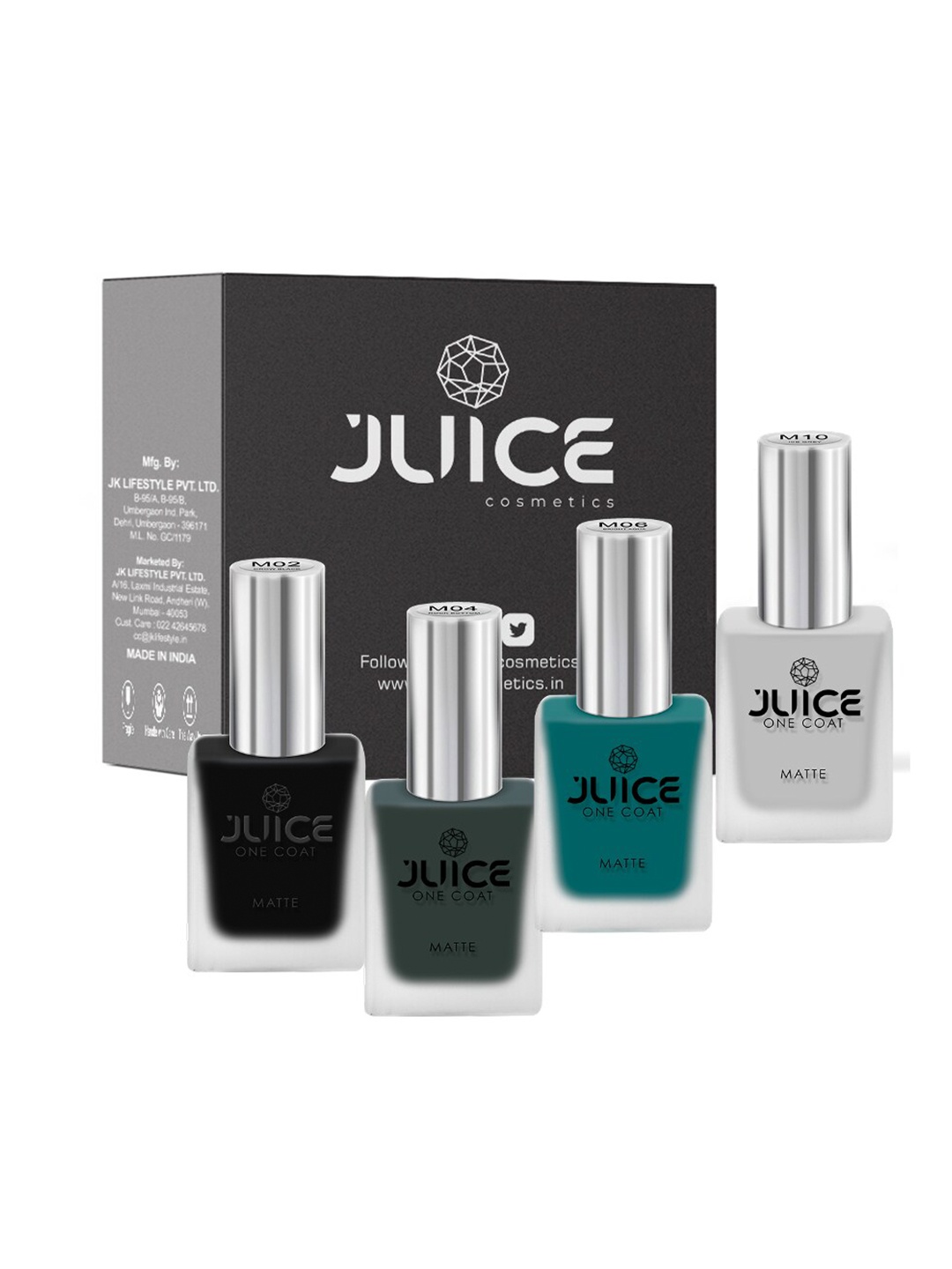 

JUICE Set Of 4 Nail Paint 44ml, Multi