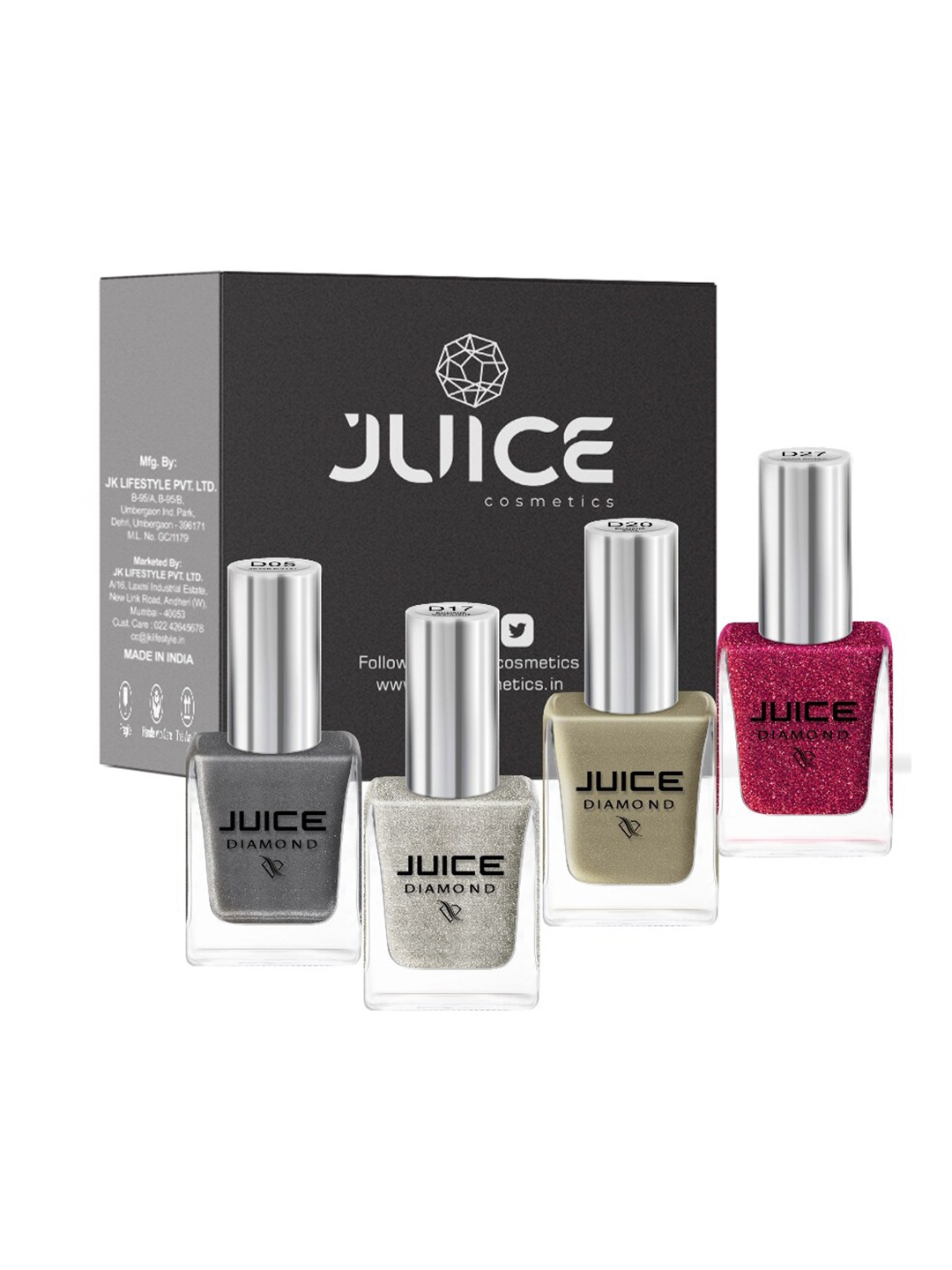 

JUICE Set Of 4 Nail Paint 44ml, Multi