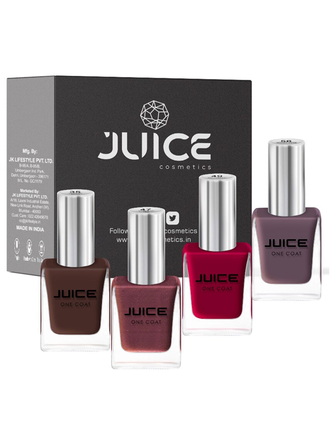 

JUICE Set Of 4 Nail Paint 44ml, Multi