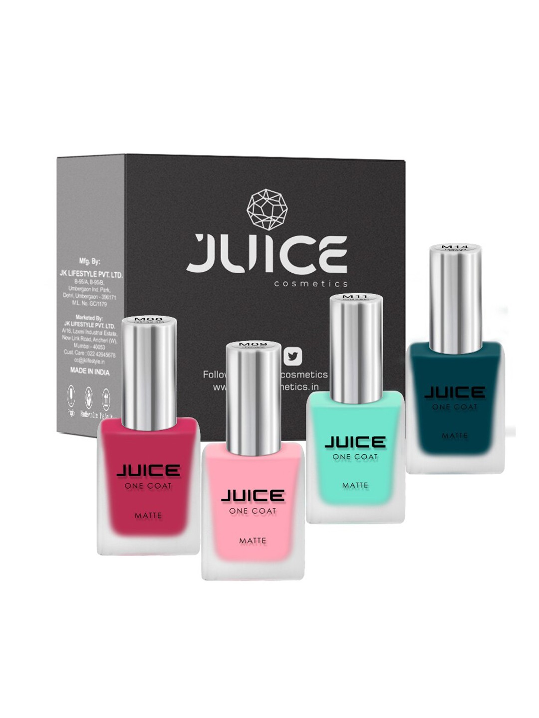 

JUICE Set Of 4 Nail Paint 44ml, Multi