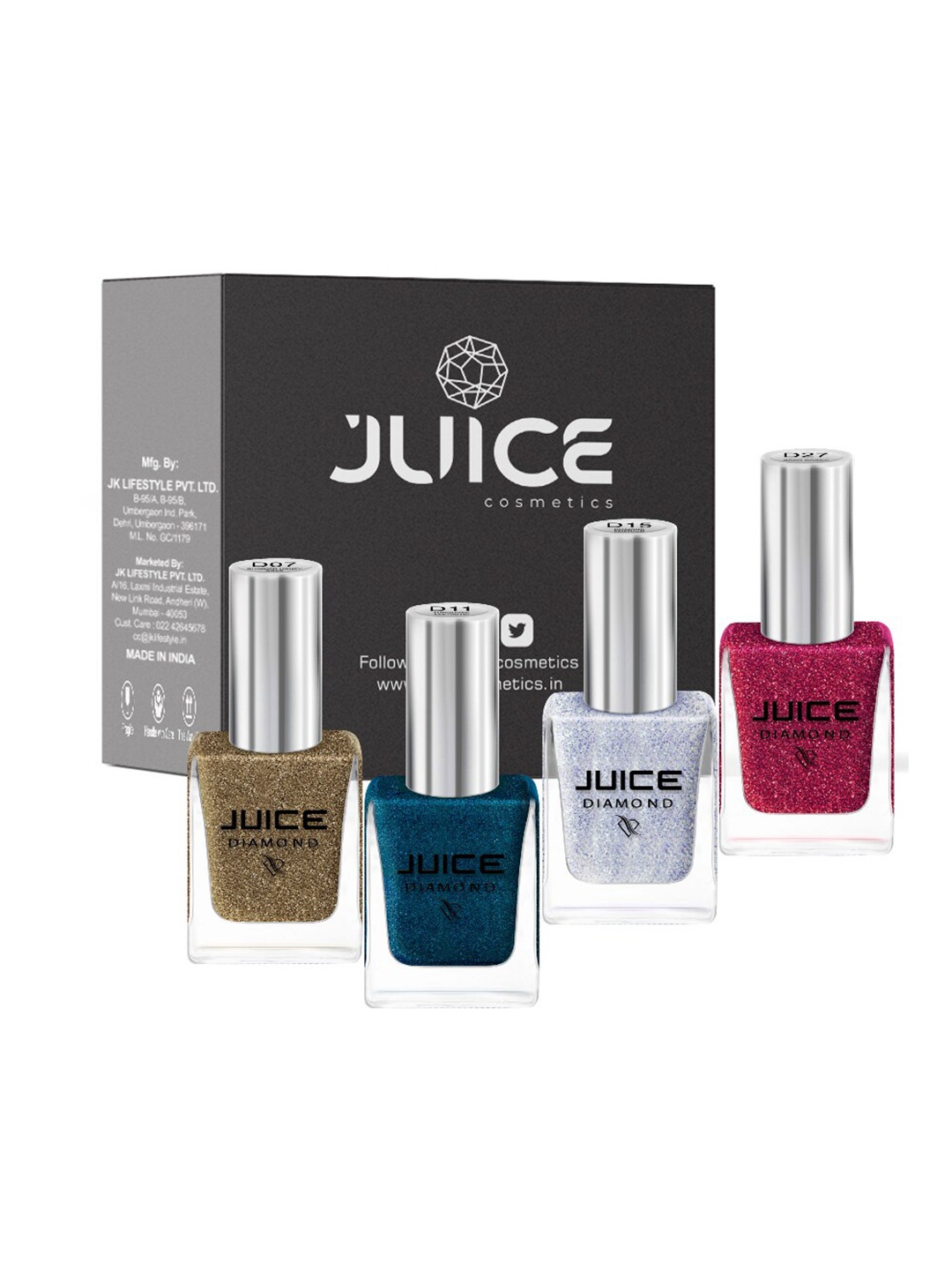 

JUICE Set Of 4 Nail Paint 44ml, Multi