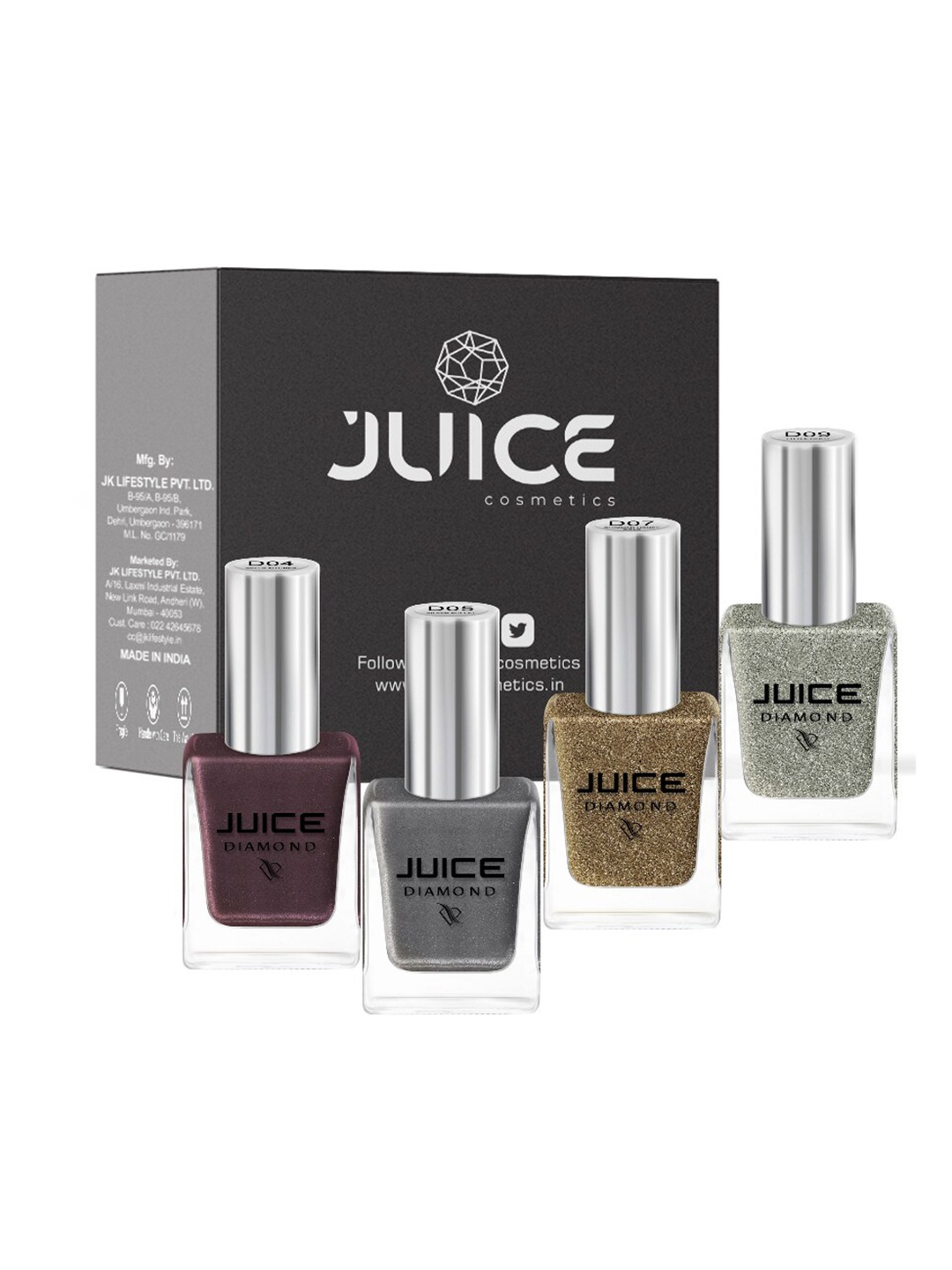 

JUICE Set Of 4 Nail Paint 44ml, Multi