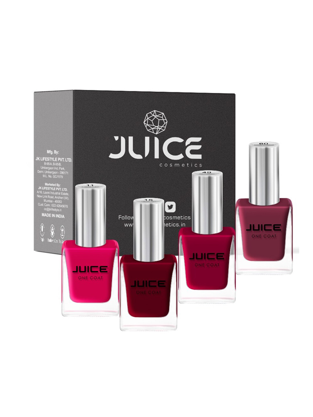 

JUICE Set Of 4 Nail Polish, Multi