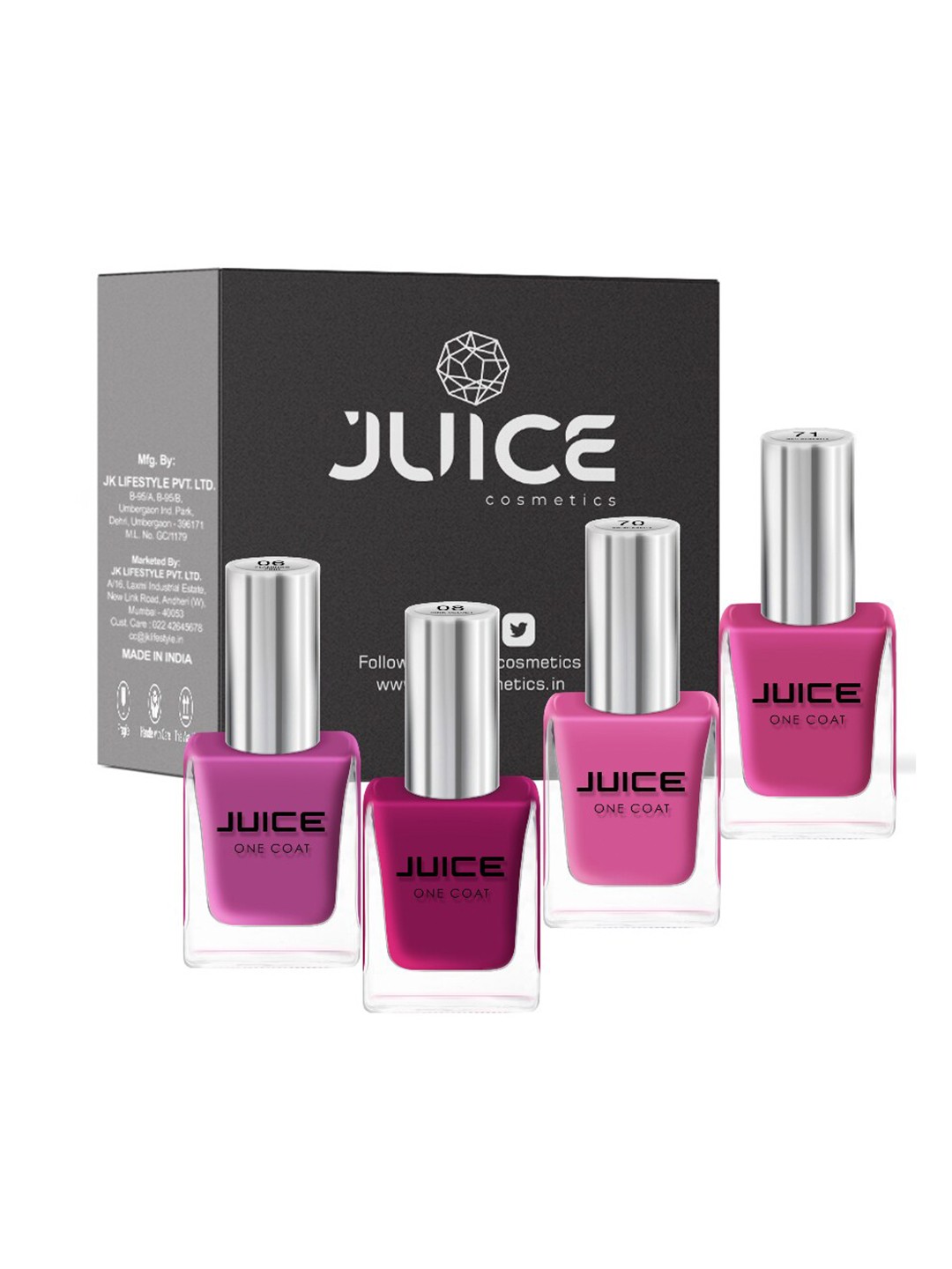 

JUICE Set Of 4 Nail Paint 44ml, Multi
