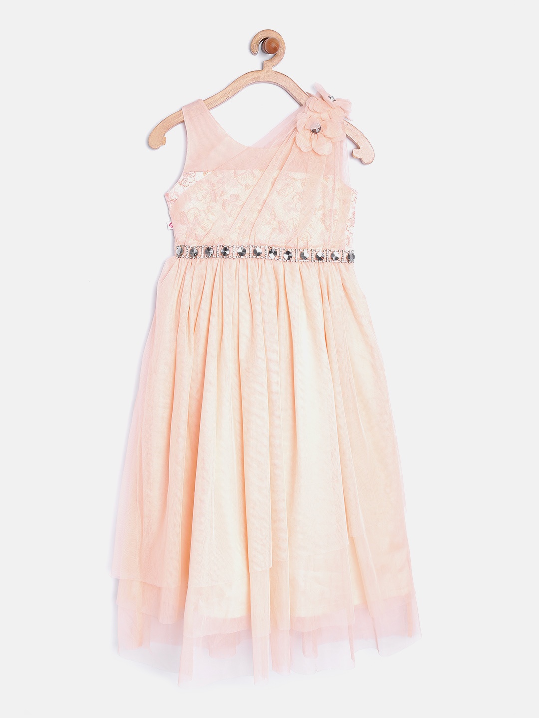 

Peppermint Girls Peach-Coloured Embellished Maxi Dress