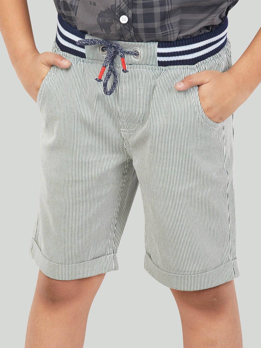 

Zalio Boys Grey Striped Shorts