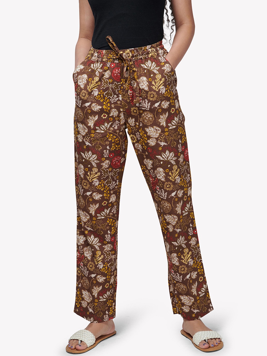 

VASTRADO Women Multicolored Printed Cotton Lounge Pants, Multi