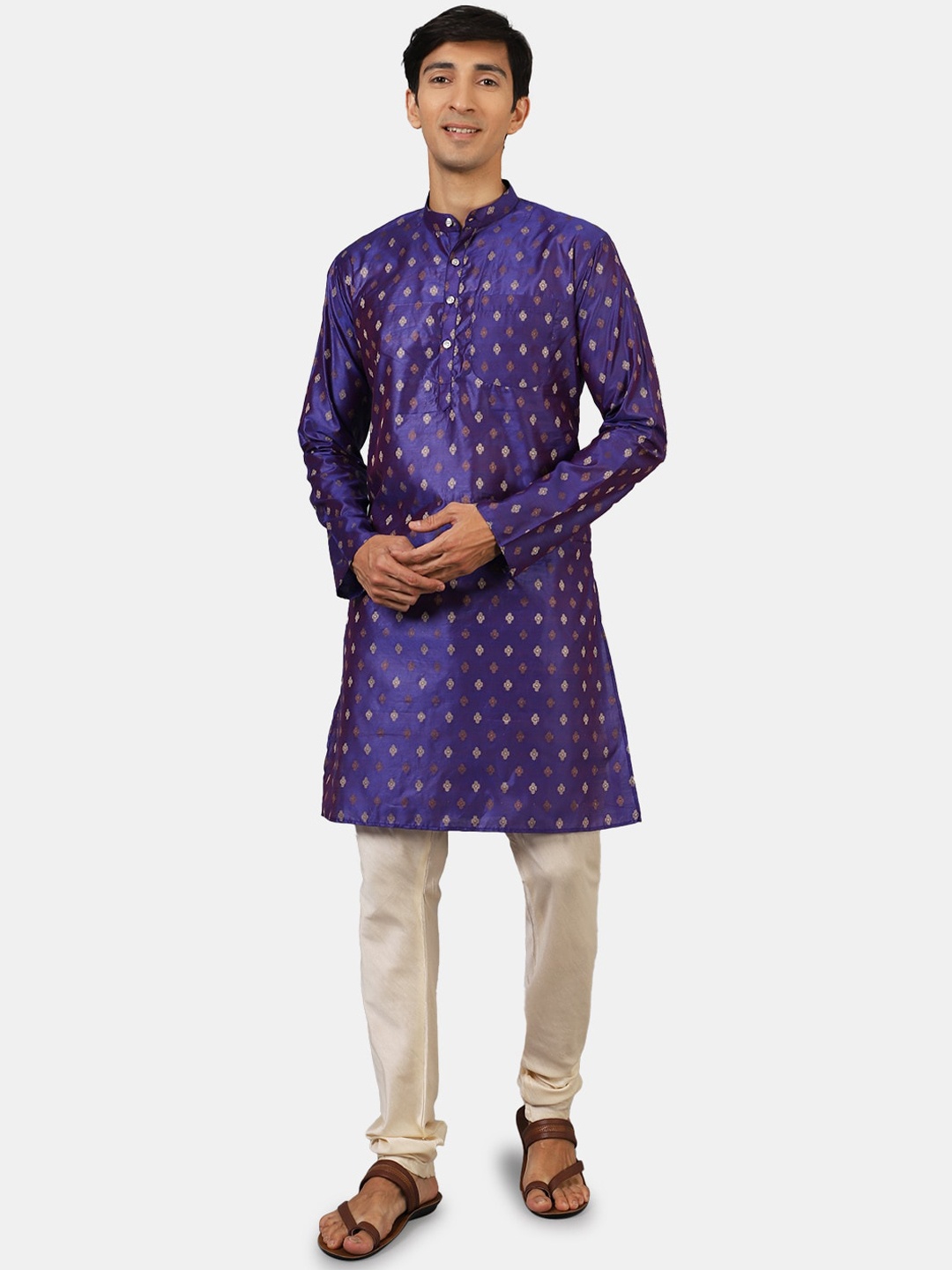 

Wintage Men Blue Kurta with Churidar