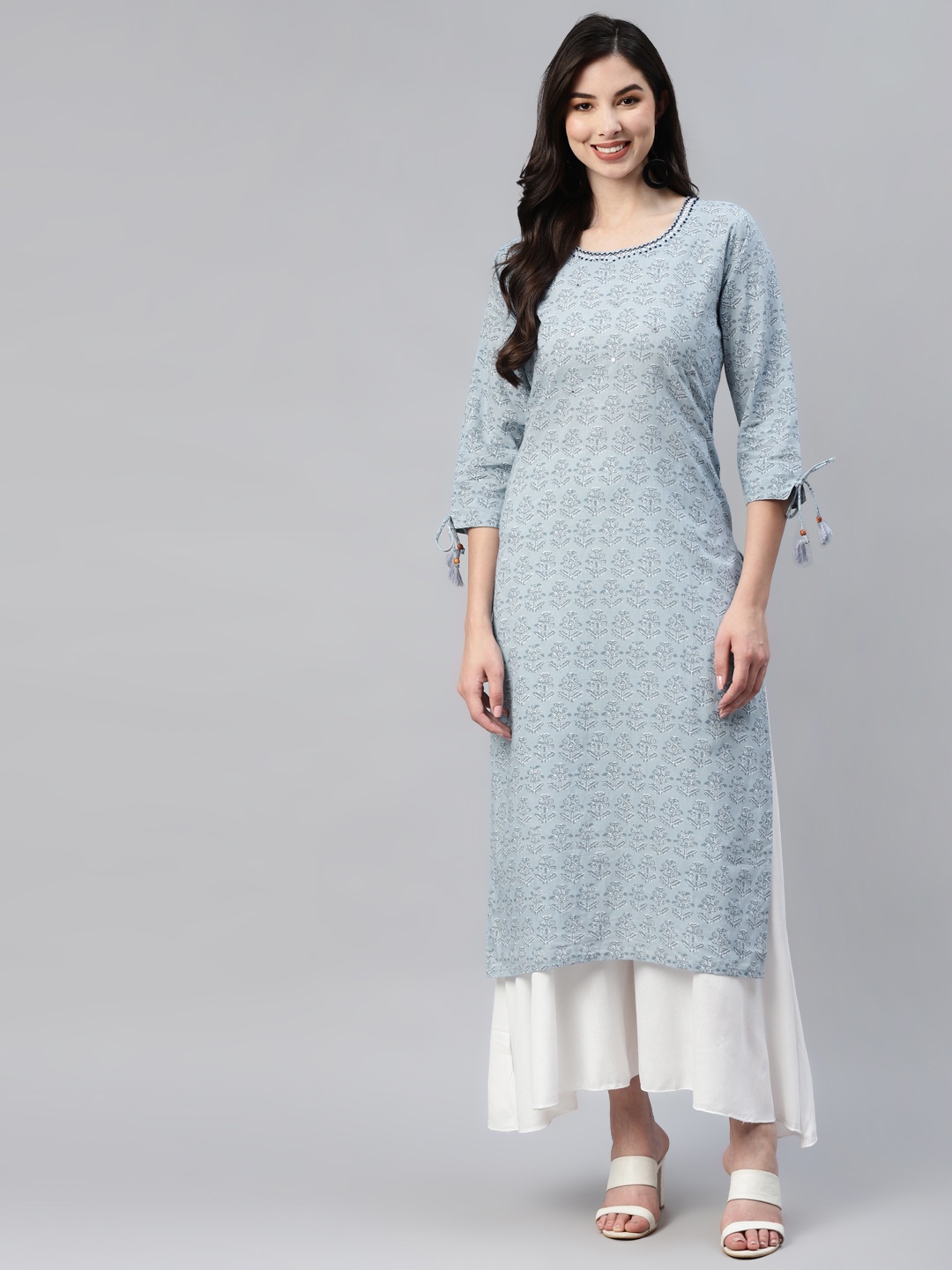 

Aarika Women Blue Ethnic Motifs Printed Kurta