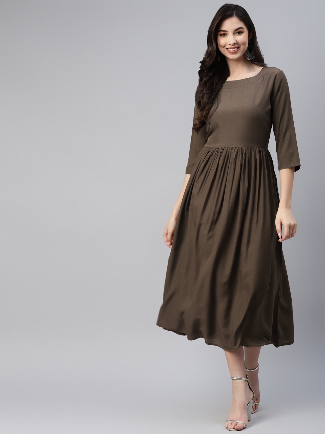 

Aarika Brown A-Line Midi Dress