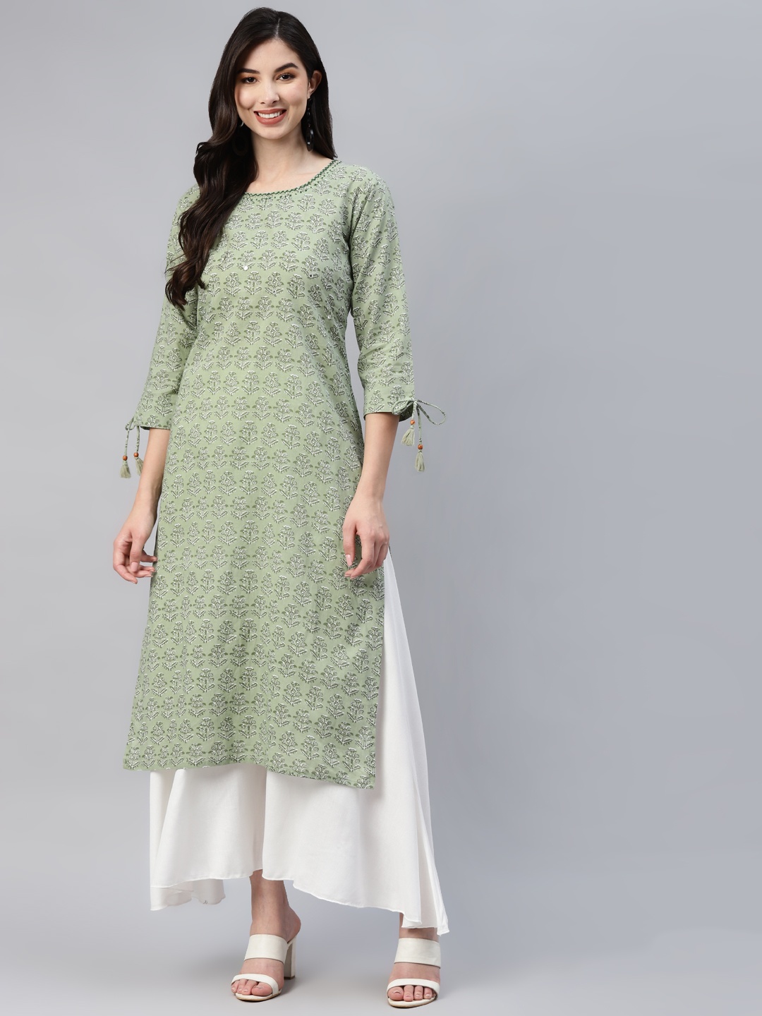 

Aarika Women Green Ethnic Motifs Printed Kurta