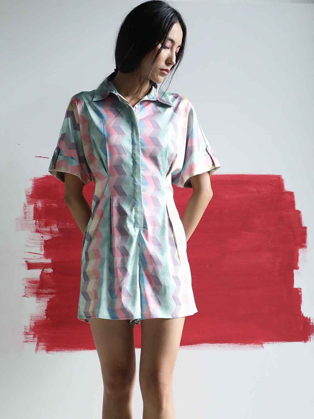 

RAREISM Blue & Pink Printed Jumpsuit