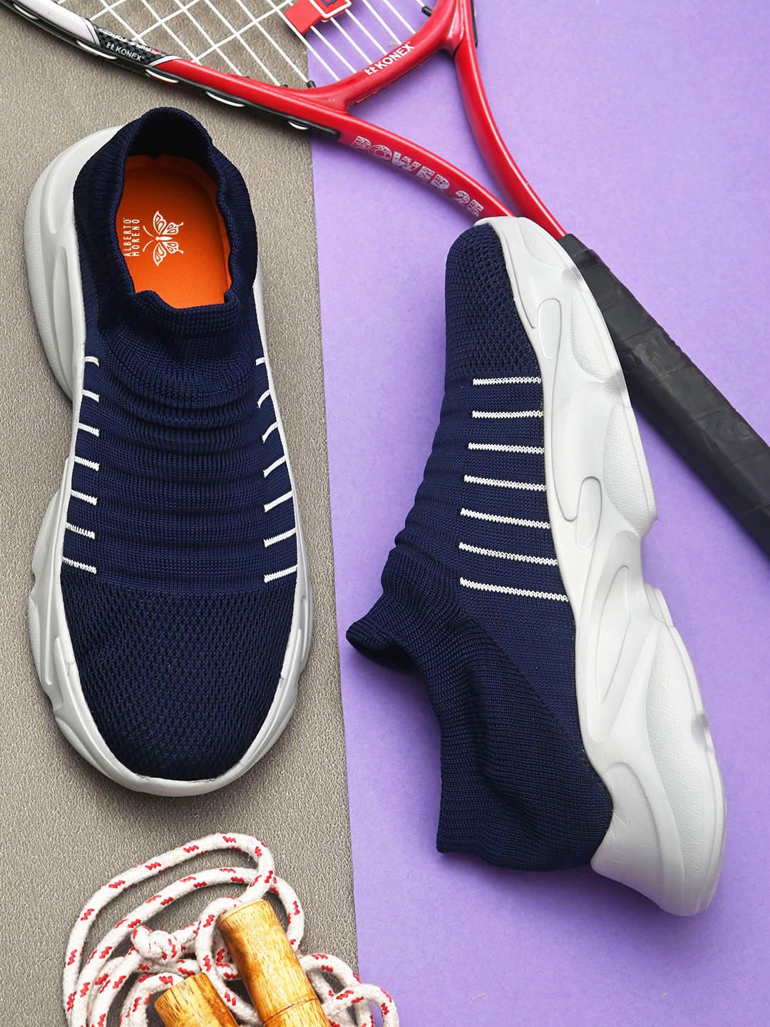 

ALBERTO MORENO Men Navy Blue Sneakers