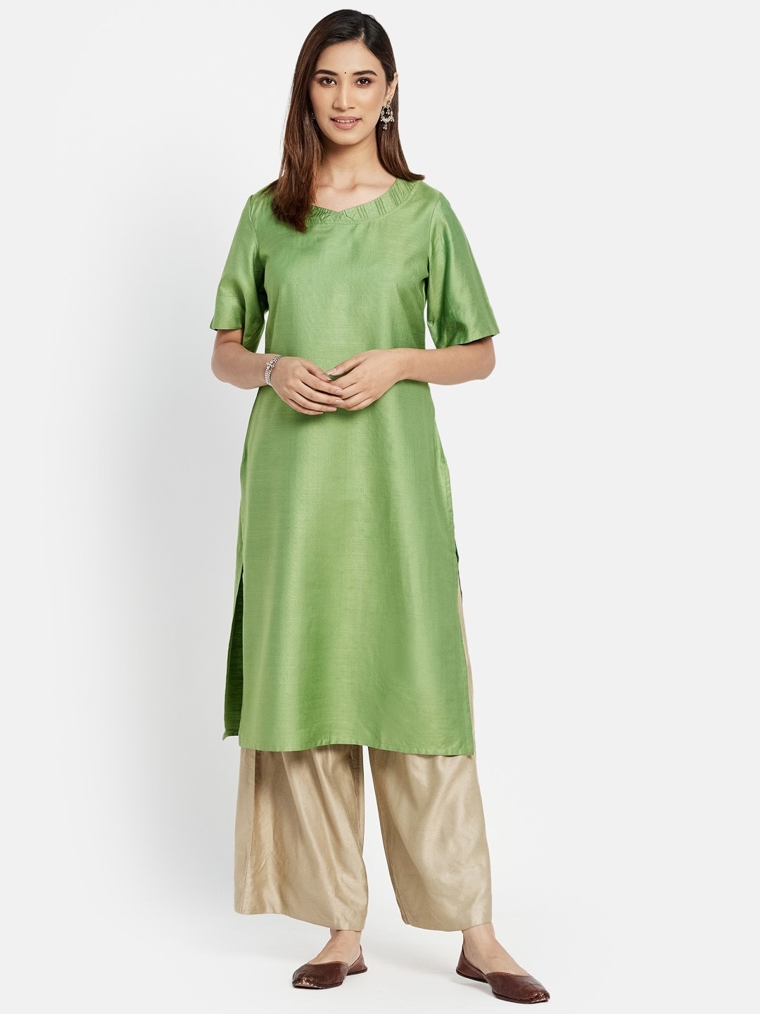 

Fabindia Women Green Kurta