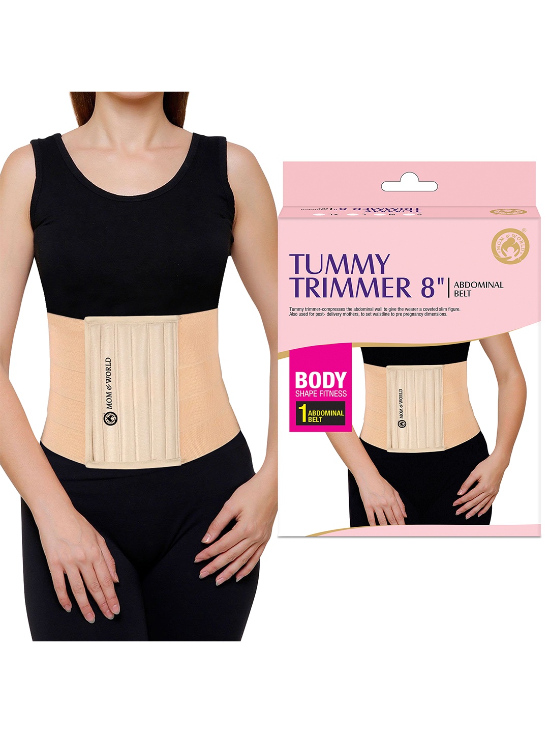 

Mom & World Women Beige Solid Cotton Tummy Trimmer Body Shaper Belt