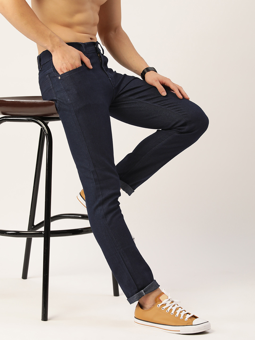 

Kook N Keech Men Navy Blue Comfort Skinny Fit Stretchable Jeans