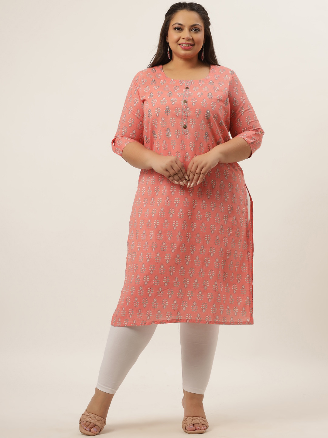 

Yufta Women Peach-Coloured Kurta