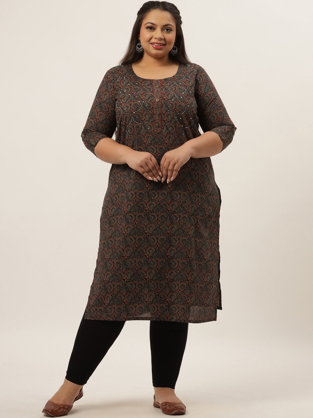 

Yufta Women Blue Yoke Design Flared Sleeves Kurta