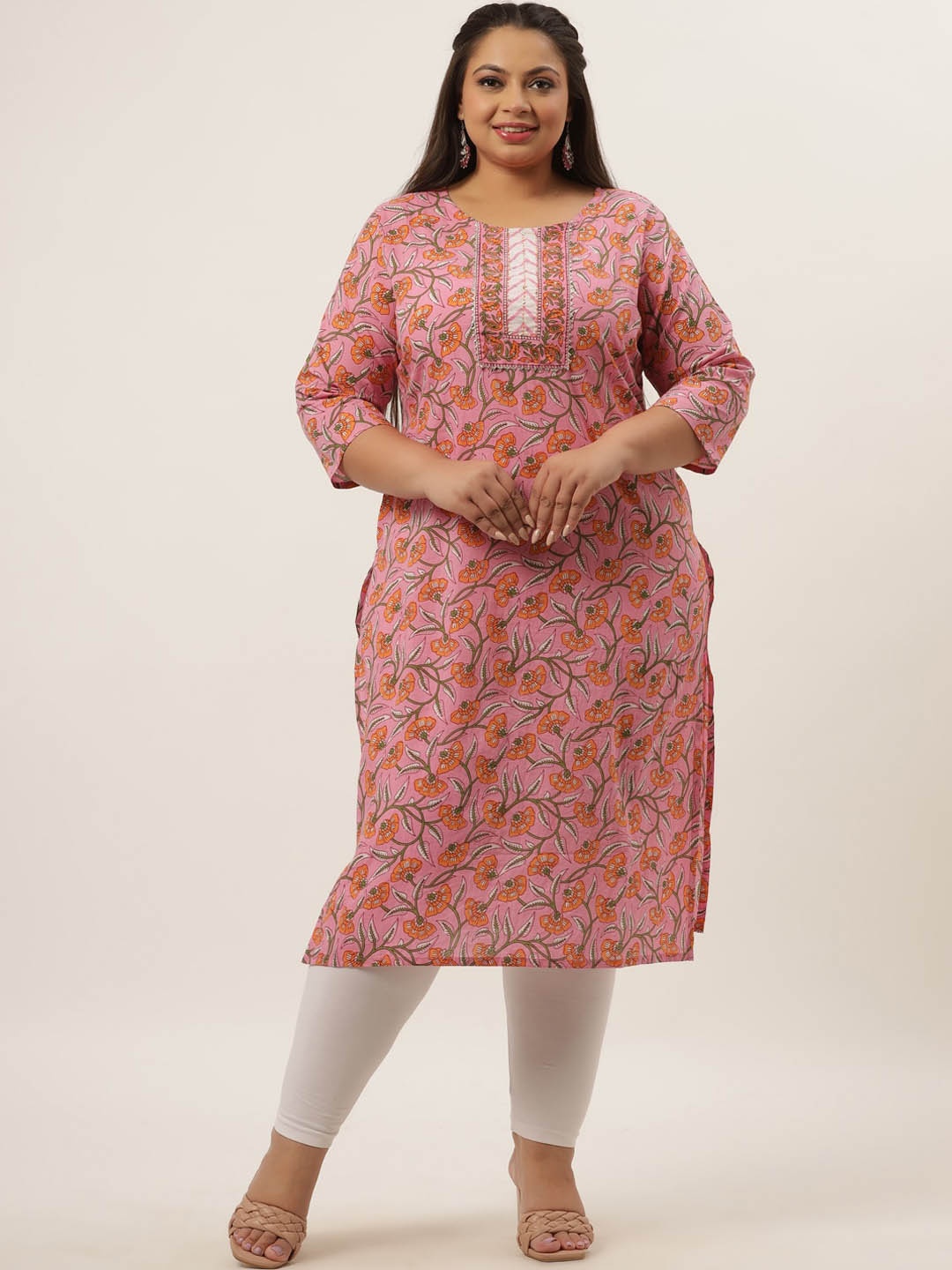 

Yufta Women Pink Printed Kurta